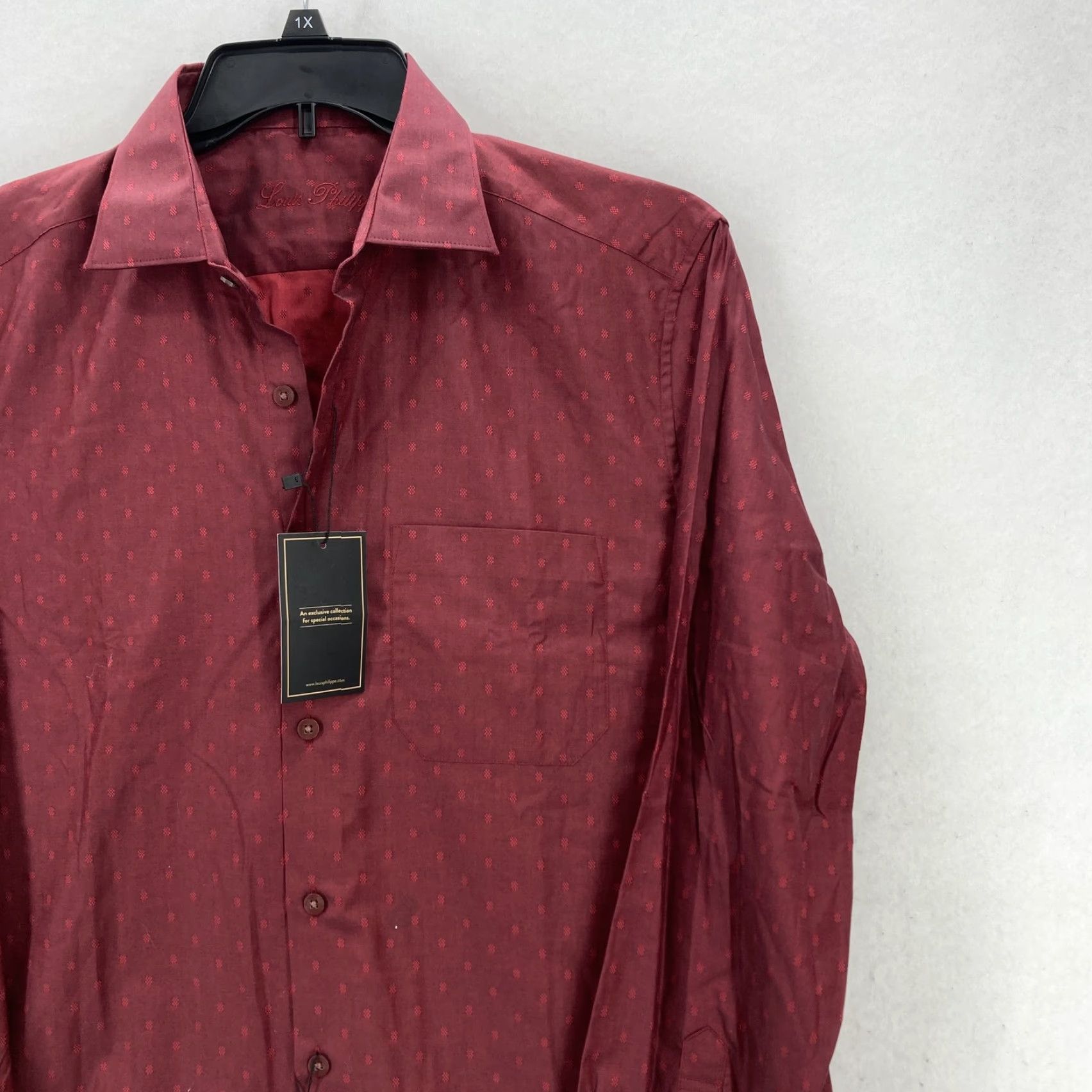 Vintage Louis Philippe Shirt Mens L Red Classic Fiesta Collection Cotton Party Shirt Dress Shirt Long Sleeve Polka Dot 100% Cotton Mens Regular LPSFMCLBK09766 Size US L / EU 52-54 / 3 - 2 Thumbnail