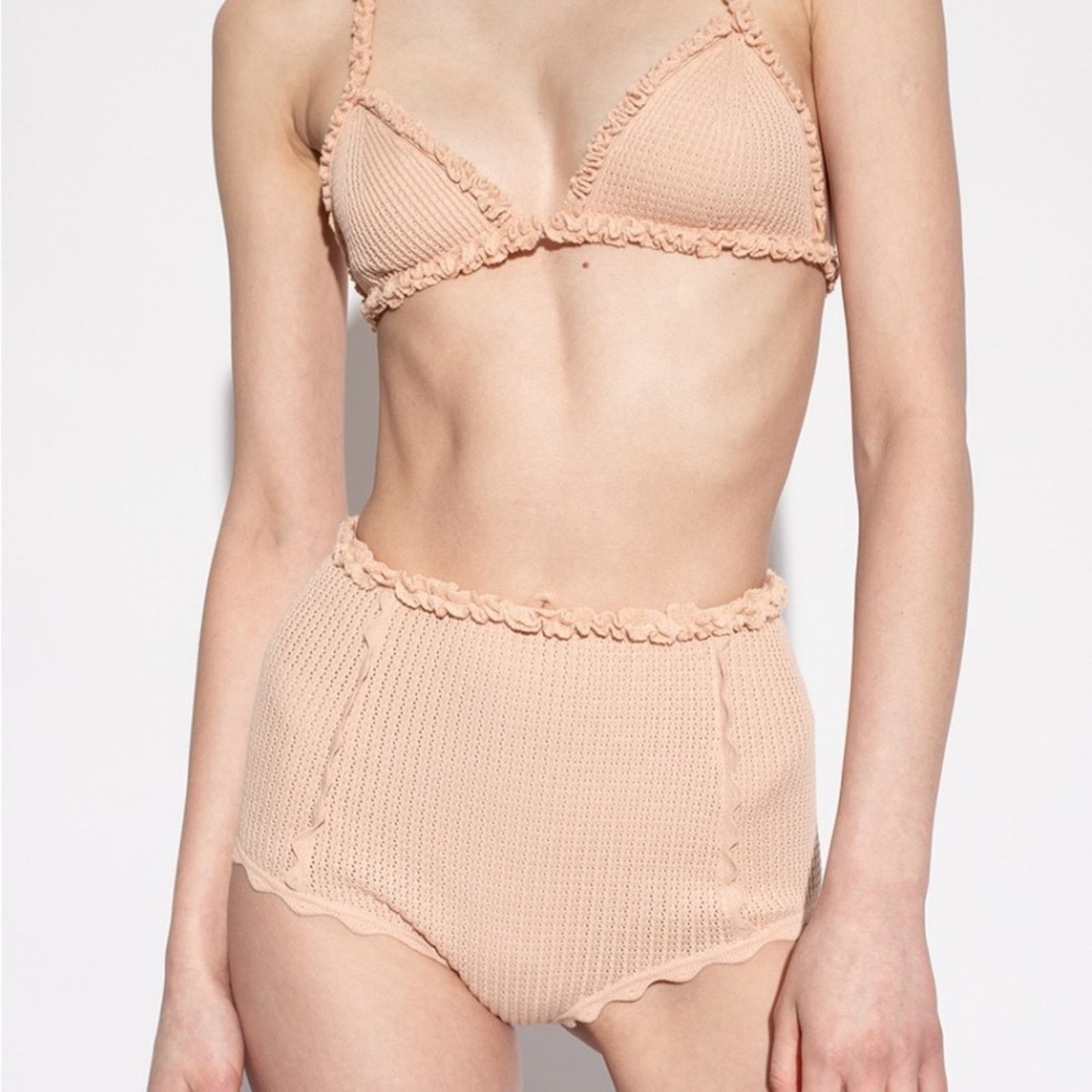 Ulla Johnson NWOT Ulla Johnson $230 Peach Knit Triangle Bralette Size S Size S / US 4 / IT 40 - 2 Thumbnail