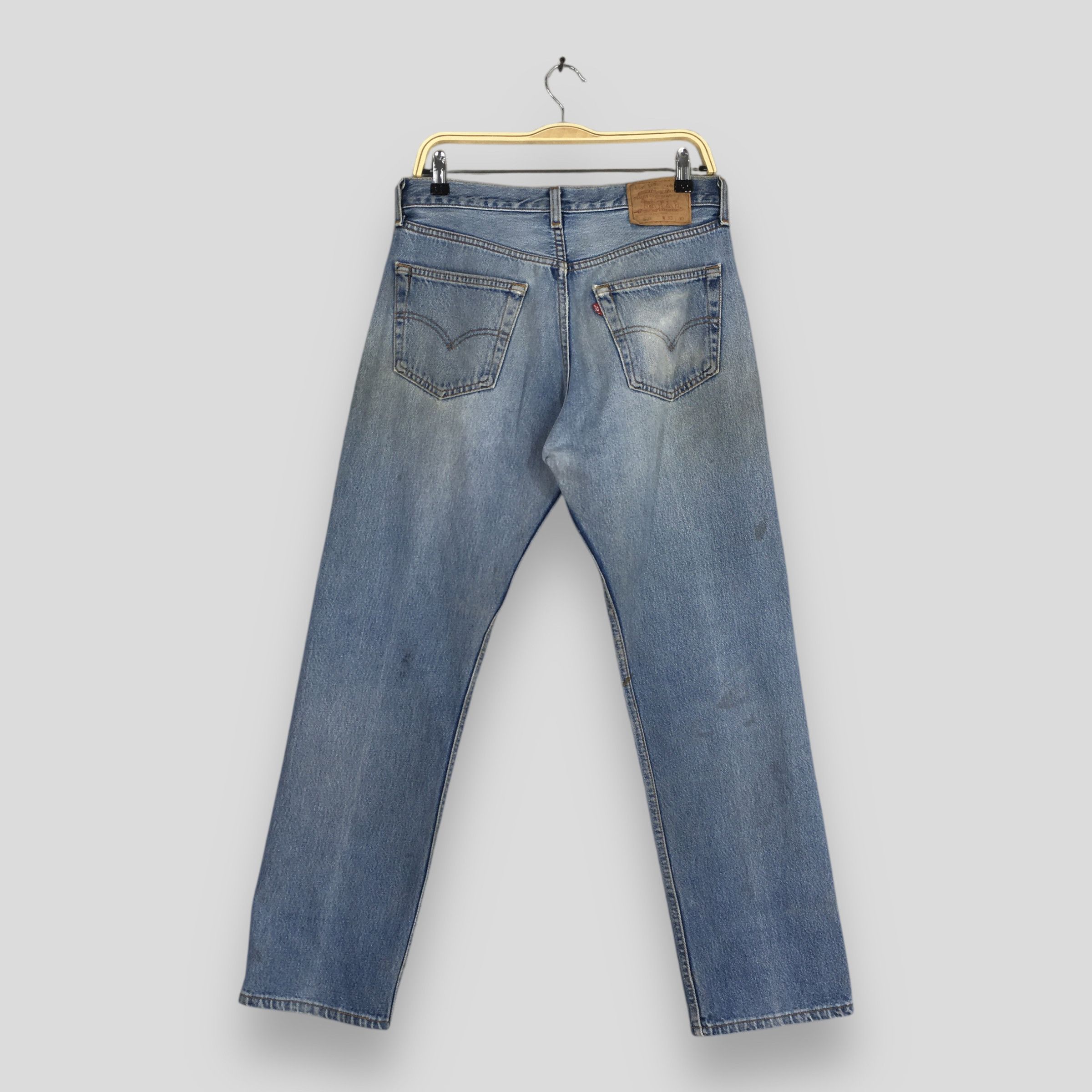Levi's Size 30x29 Vintage 90s Levi's 501 Straight Cut Denim S1824 Size US 30 / EU 46 - 7 Thumbnail