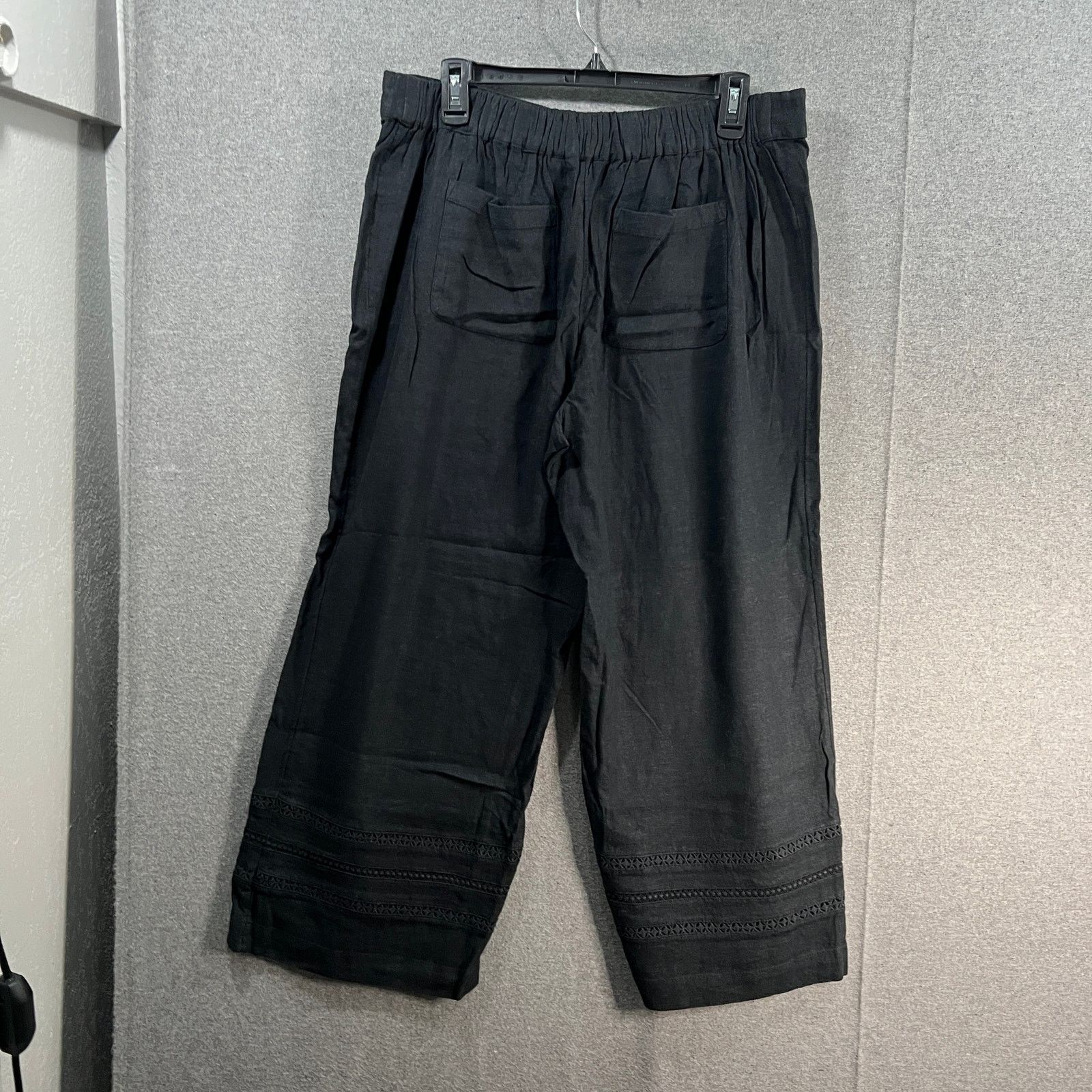 Other Isaac Mizrahi Live! Regular Linen Blend Pants Black, Reg 14 Size 36" / US 14 / IT 50 - 2 Thumbnail