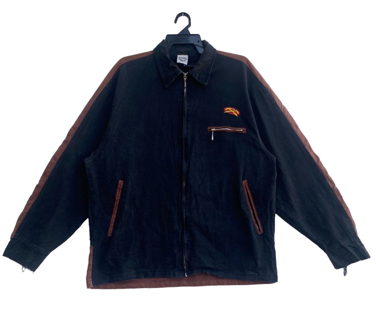 image of Think Skateboards x Vintage VTG Think Fast Skateboard Multicolor Design Zip Up Jacket in Brown (Siz