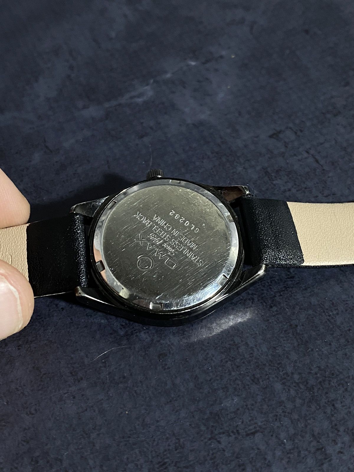 Japanese Brand × Vintage Omax Crystal Bezel Watch Black Strap Japanese Brand Size ONE SIZE - 8 Thumbnail
