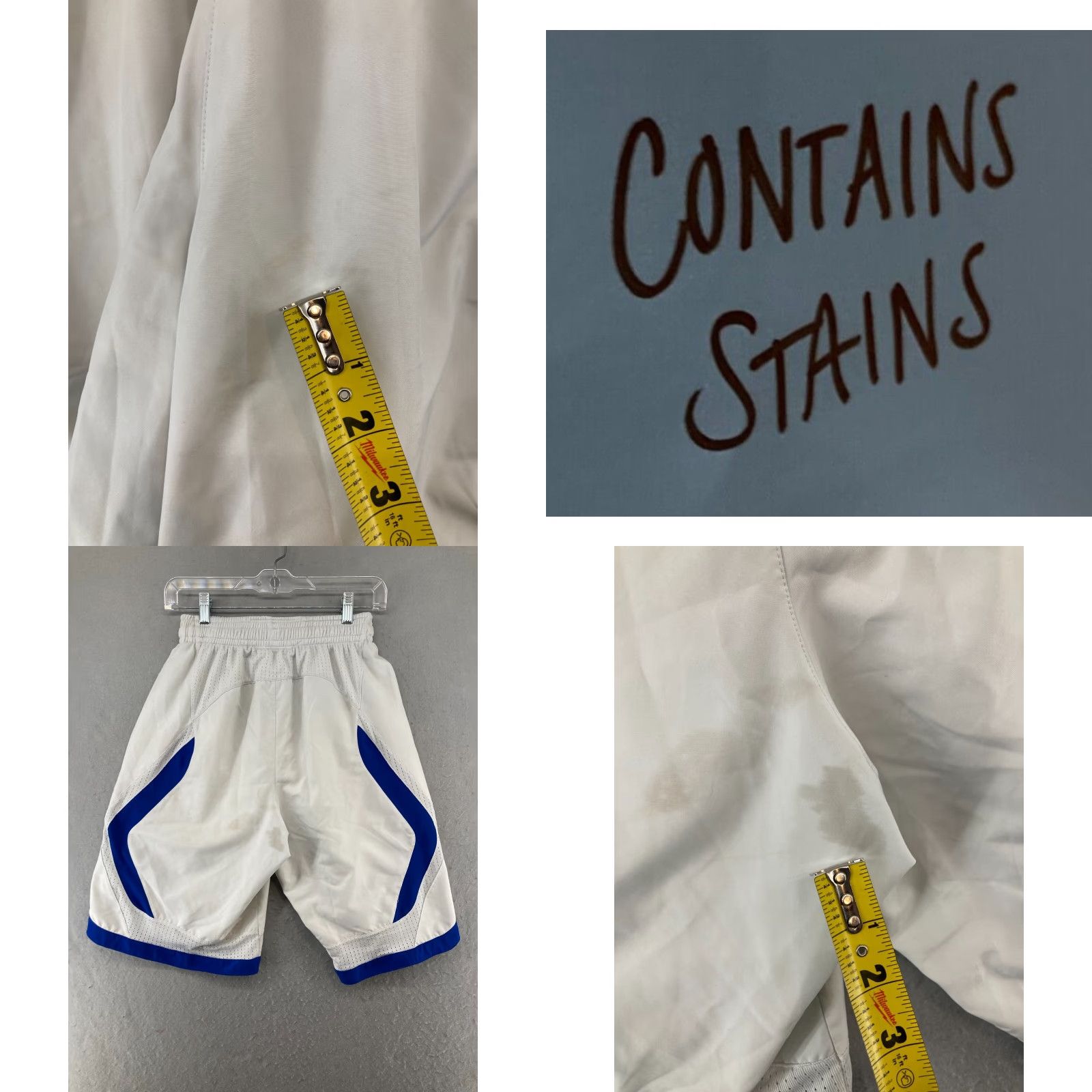 Adidas Adidas Mens Basketball Shorts White Small Athletic Drawstring Size US 29 - 8 Thumbnail