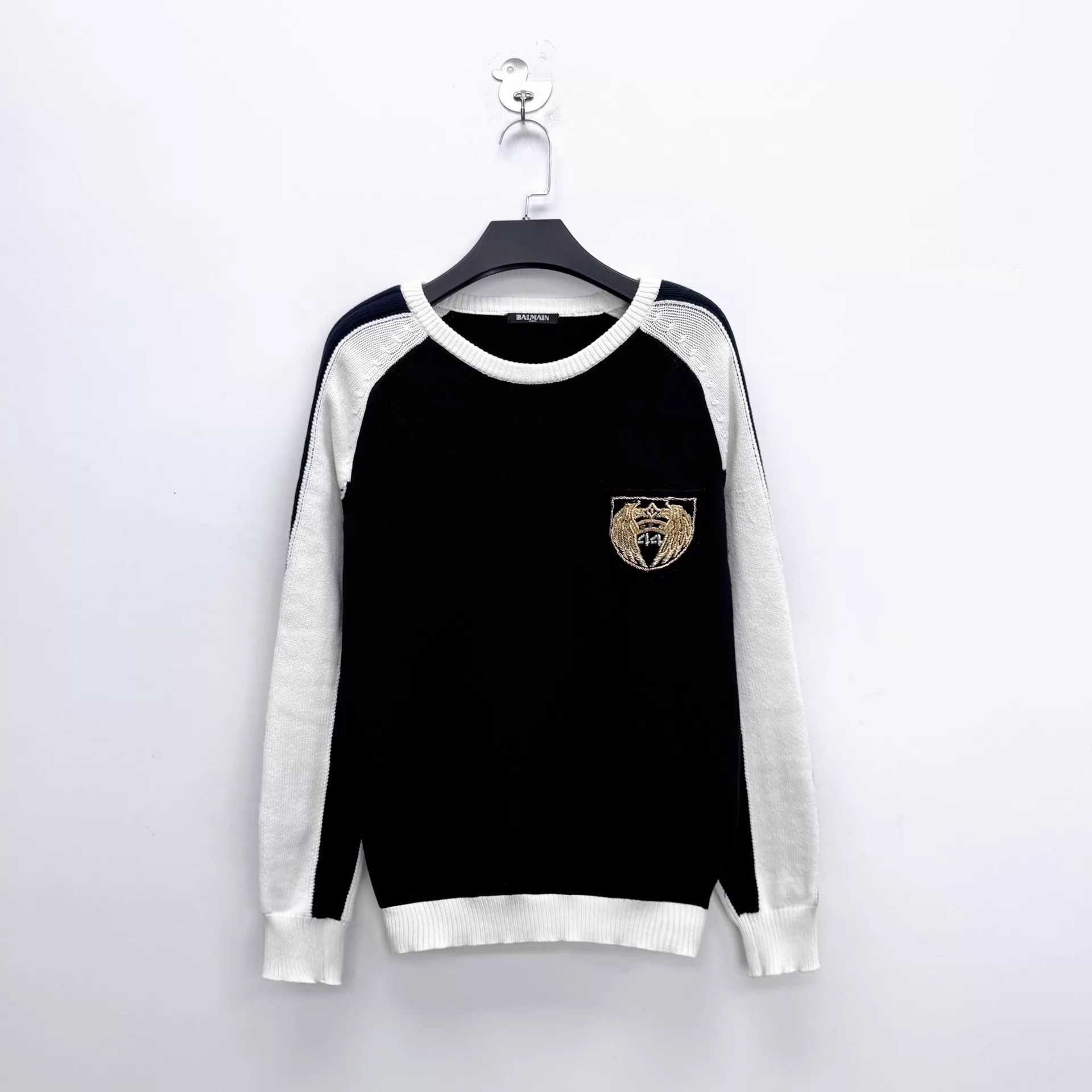 Balmain Balmain Striped Embroidered Logo Knit Sweater S Unisex NWT Size US S / EU 44-46 / 1 - 1 Thumbnail