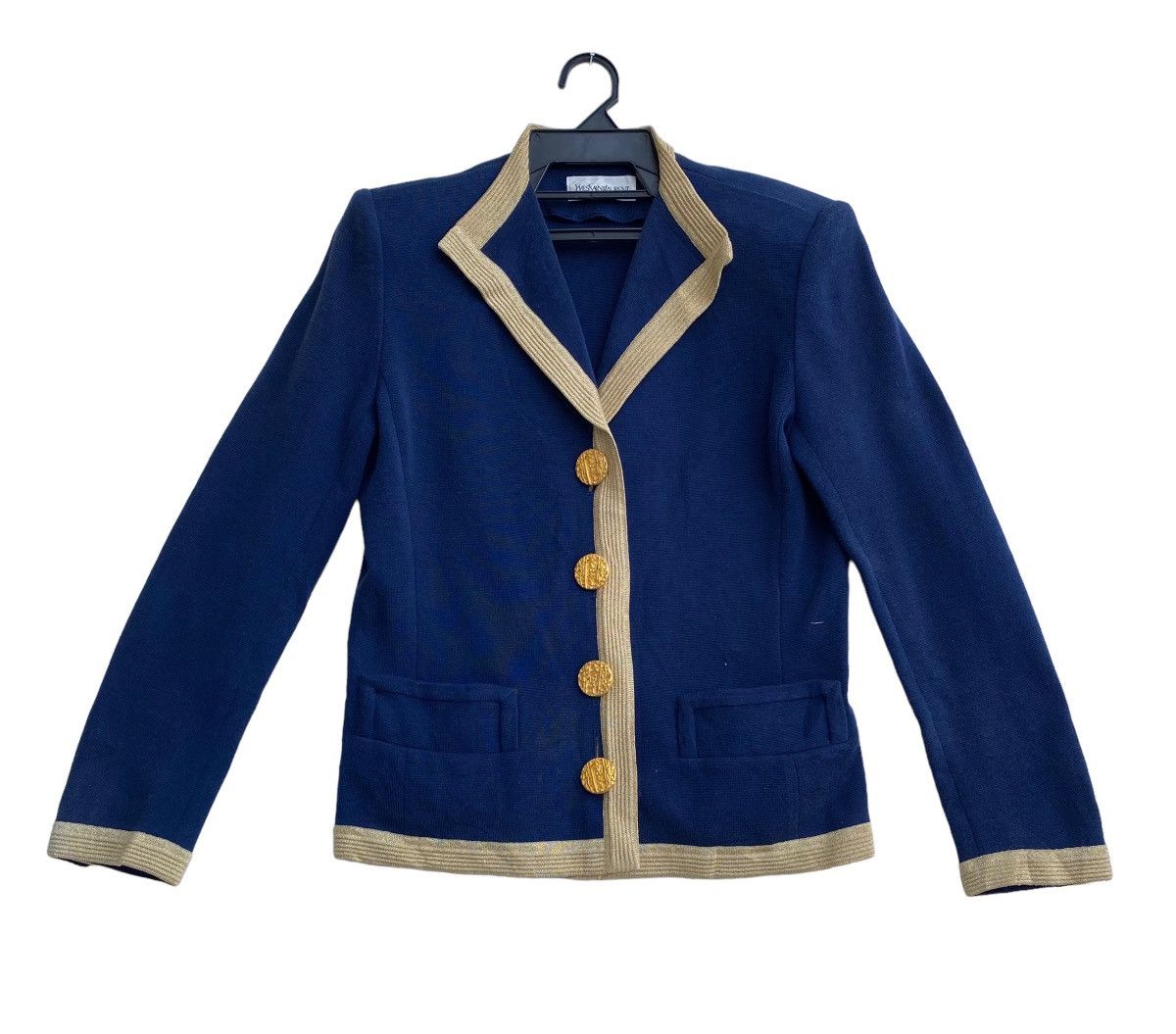 Vintage × Yves Saint Laurent Vtg 90s Yves Saint Laurent uniform blazer jacket golden trim Size M / US 6-8 / IT 42-44 - 1 Thumbnail