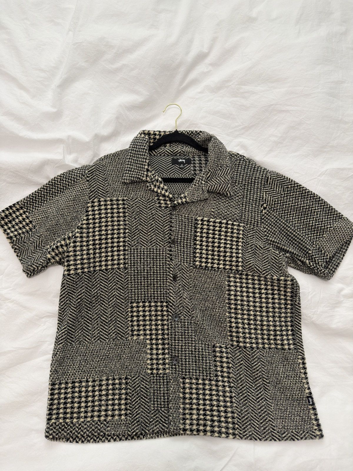 Stussy mixed pattern jersey shirt