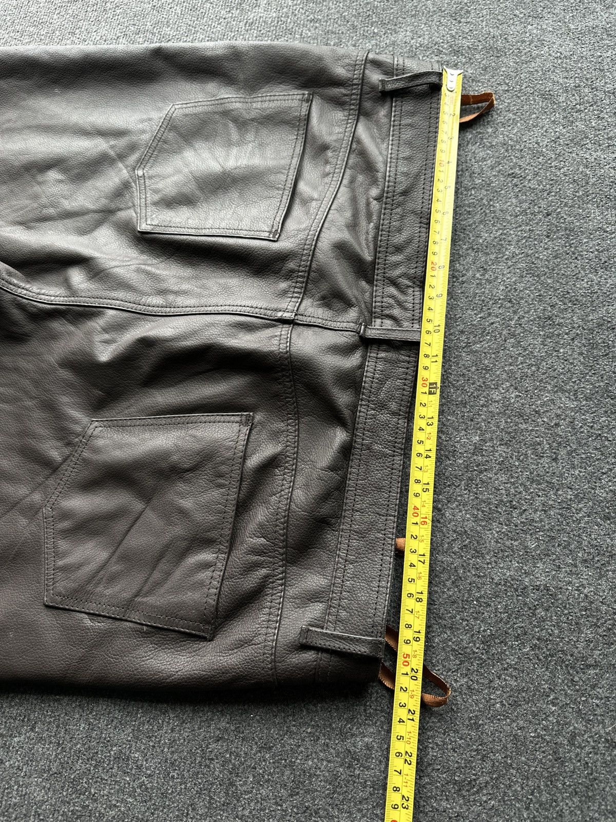 Other 🚨GRAIL MEN LEATHER PANTS Y2K WESTERN MOTORCYCLE Size US 41 - 16 Thumbnail