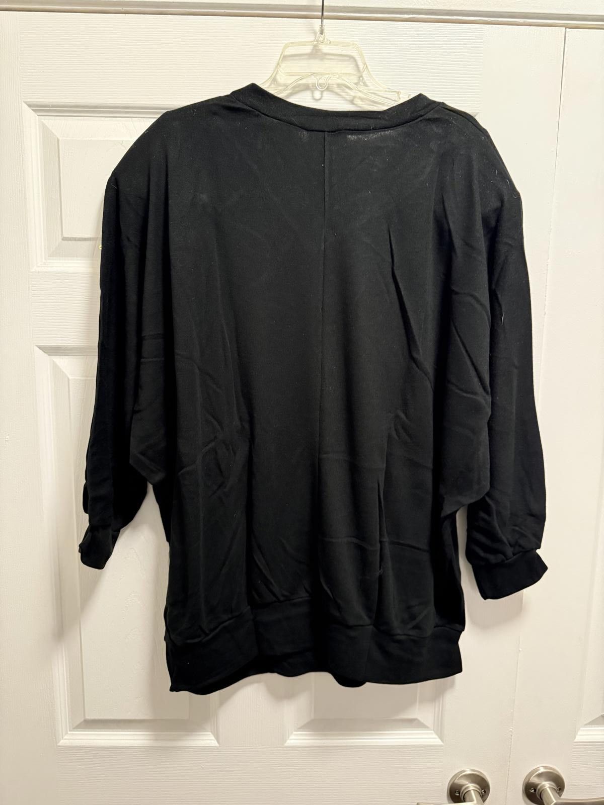 Designer Vintage 90s Roaman’s Floral Appliqué Sweatshirt 3X USA Size 3XL / US 20-22 - 2 Thumbnail