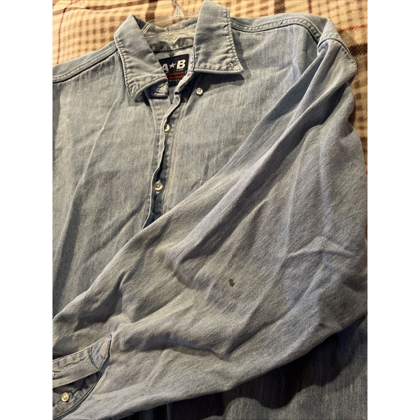 Other VTG American Blue Denim Shirt Mens L Button Down Made In USA Size US L / EU 52-54 / 3 - 11 Thumbnail