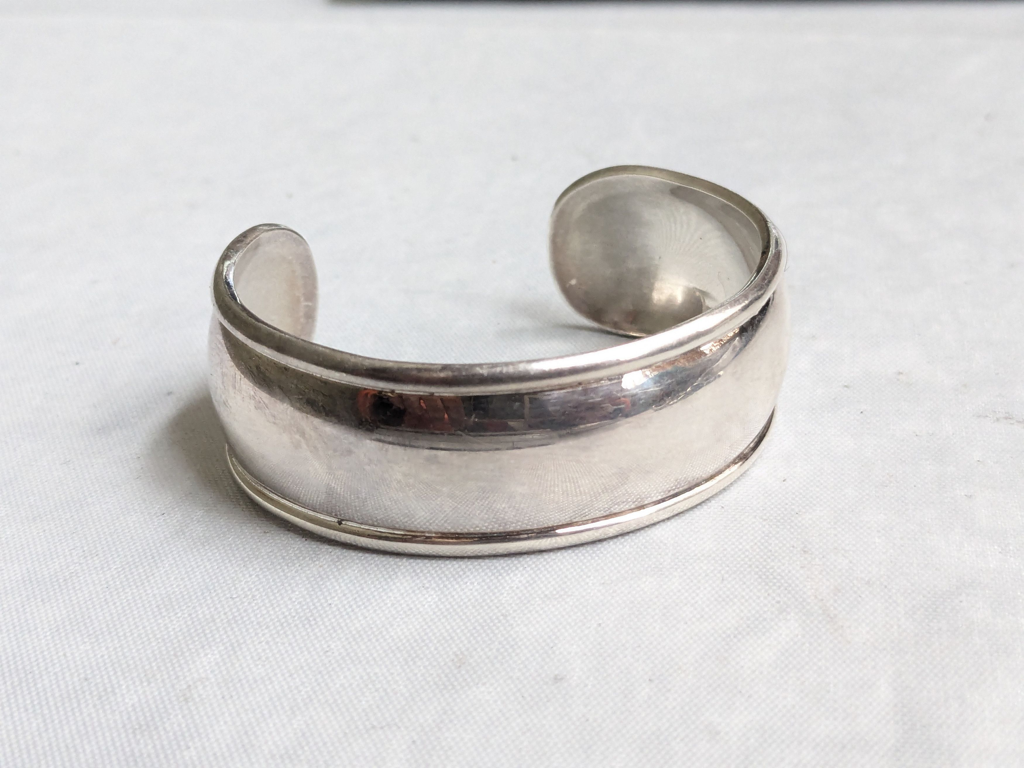 Jewelry Vintage Sterling Silver Cuff Bracelet 6" Mexico Size ONE SIZE - 7 Thumbnail