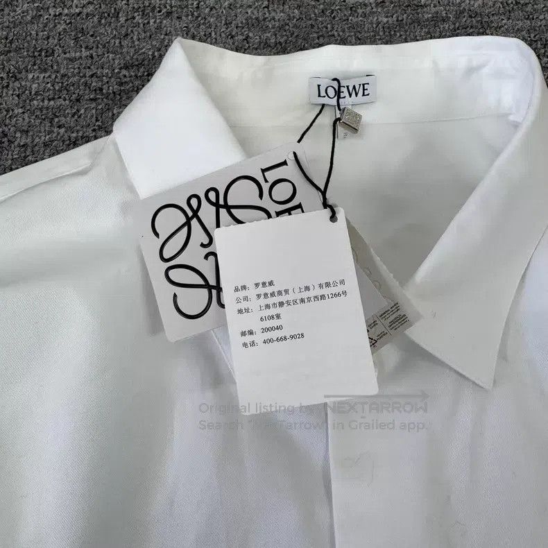 Loewe Loewe Big Logo White Loose Fit Long Sleeve Shirt Size US XS / EU 42 / 0 - 5 Thumbnail