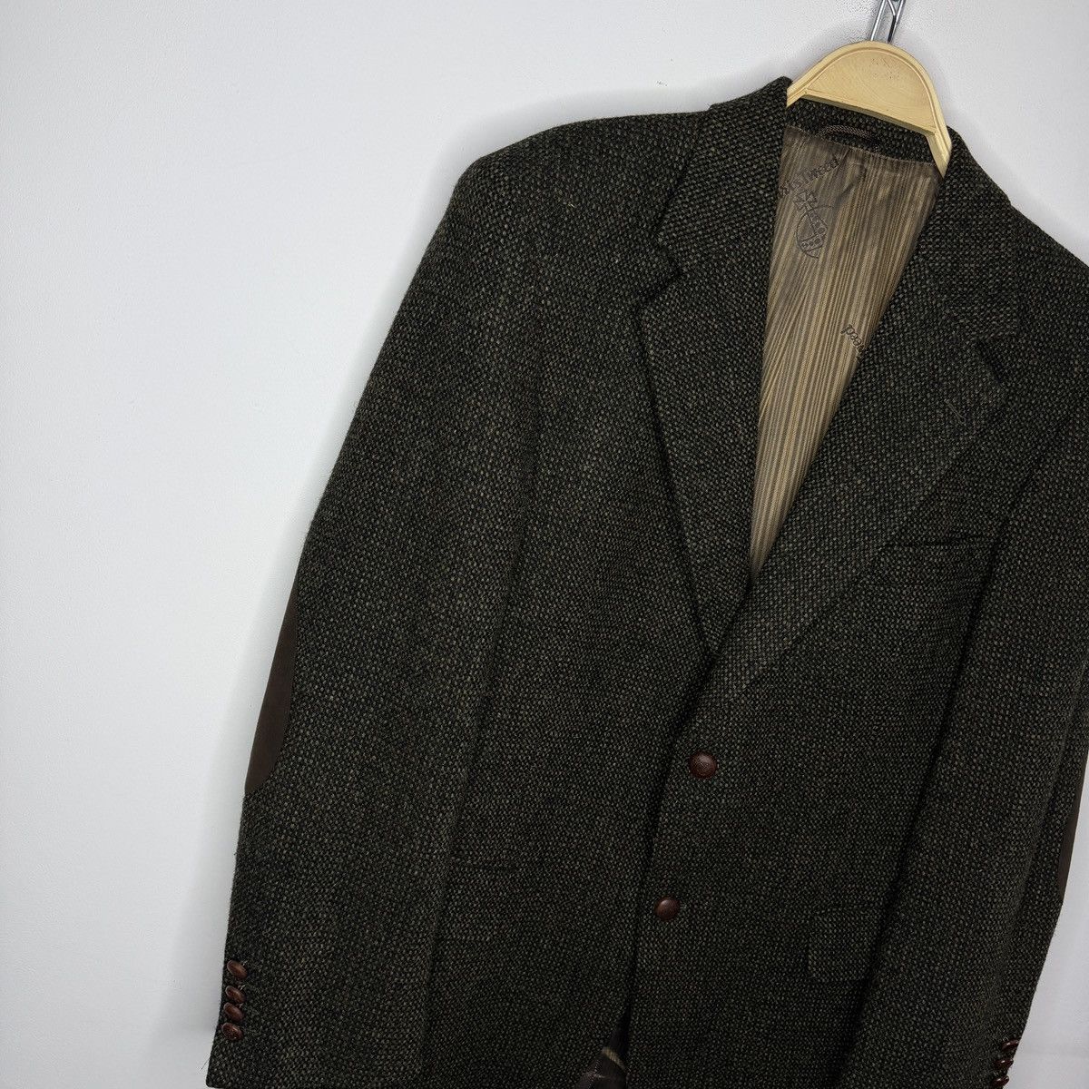 Harris Tweed Vintage Harris Tweed Blazer Tweed Jacket Wool Green Oldmoney Size US L / EU 52-54 / 3 - 3 Thumbnail