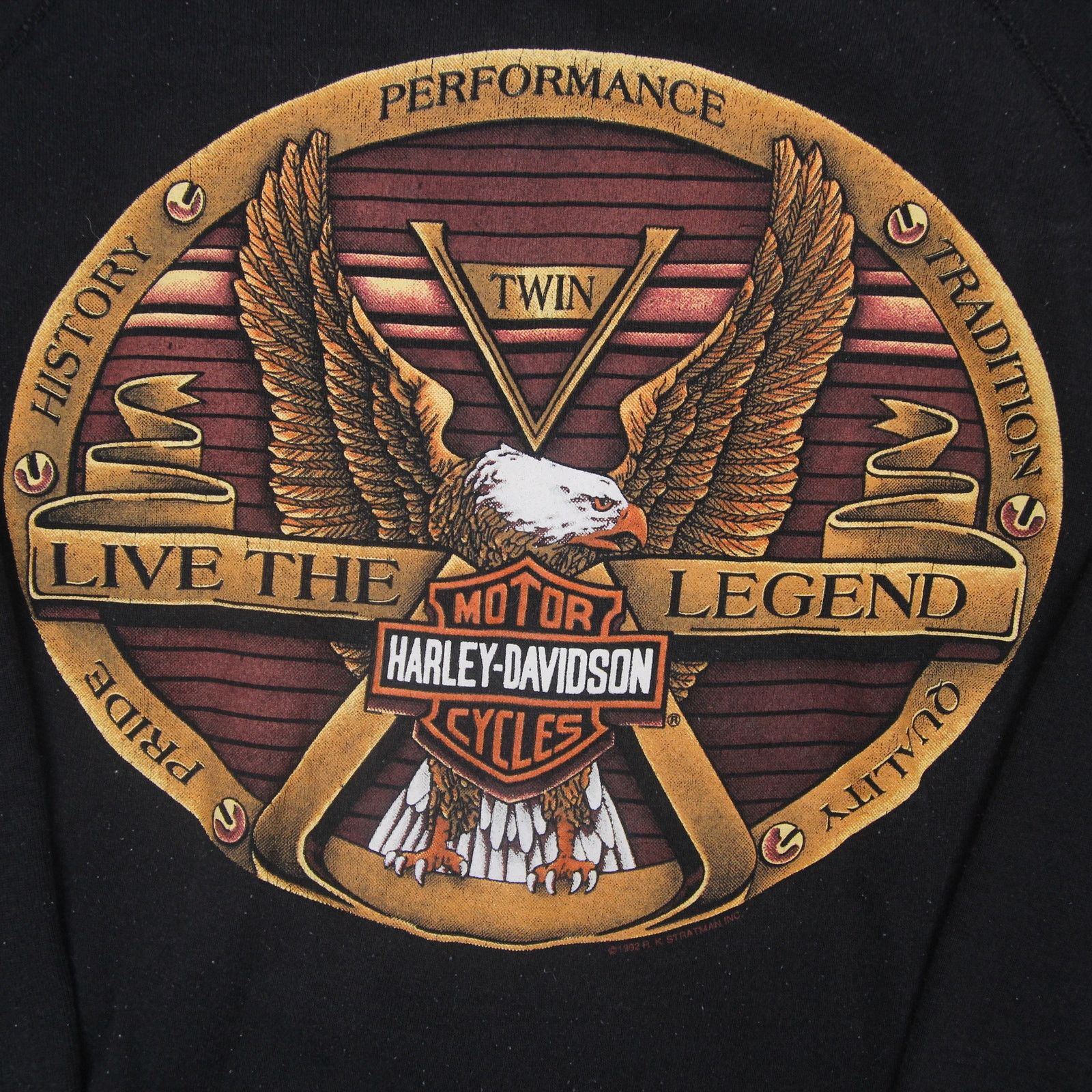 Harley Davidson × Vintage Vintage Harley Davidson Vtwin Eagle Crest Graphic Sweatshirt Size US L / EU 52-54 / 3 - 10 Thumbnail