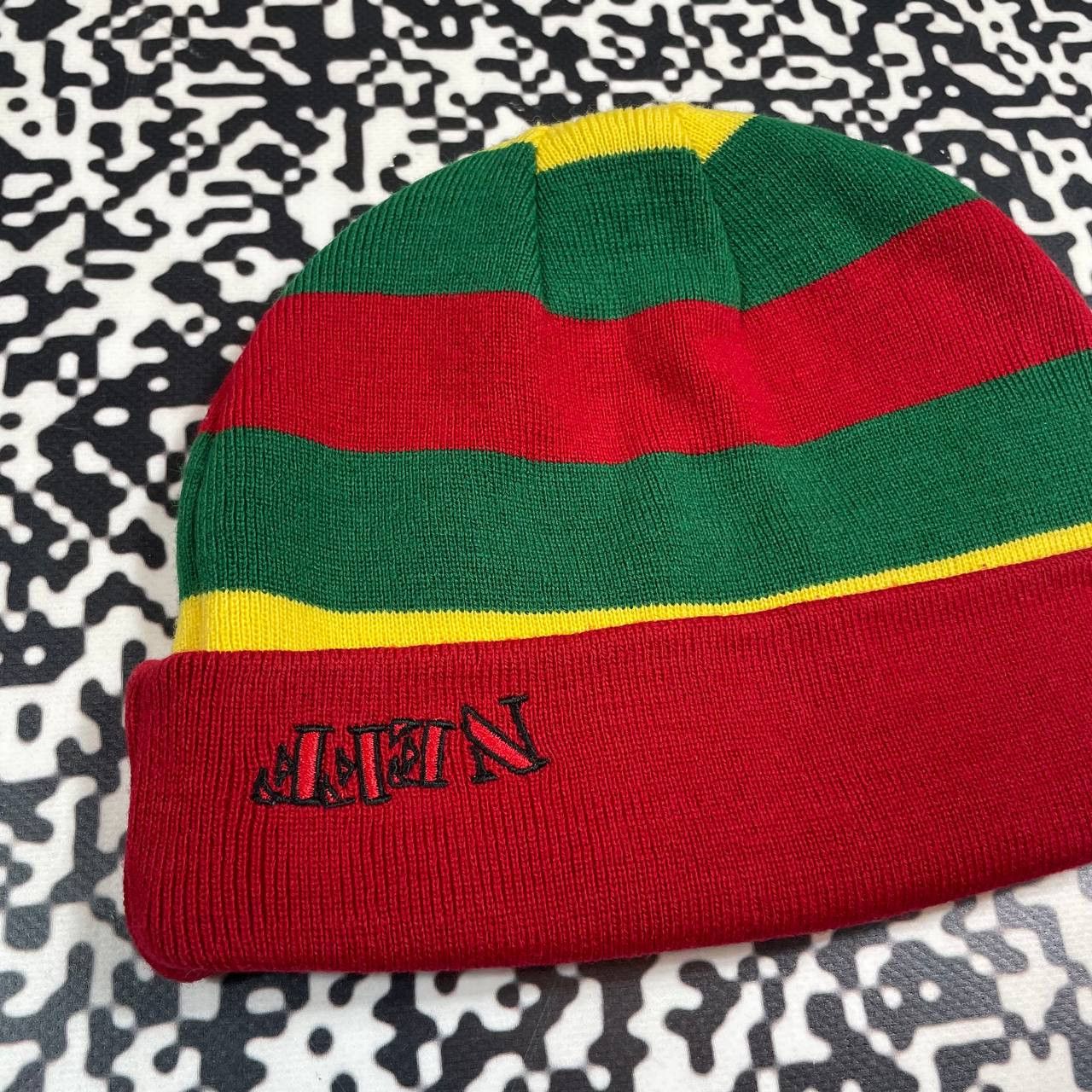 NEFF Vintage Y2K NEFF 2 Side Striped Skate SK8 Style Hat Size ONE SIZE - 8 Thumbnail