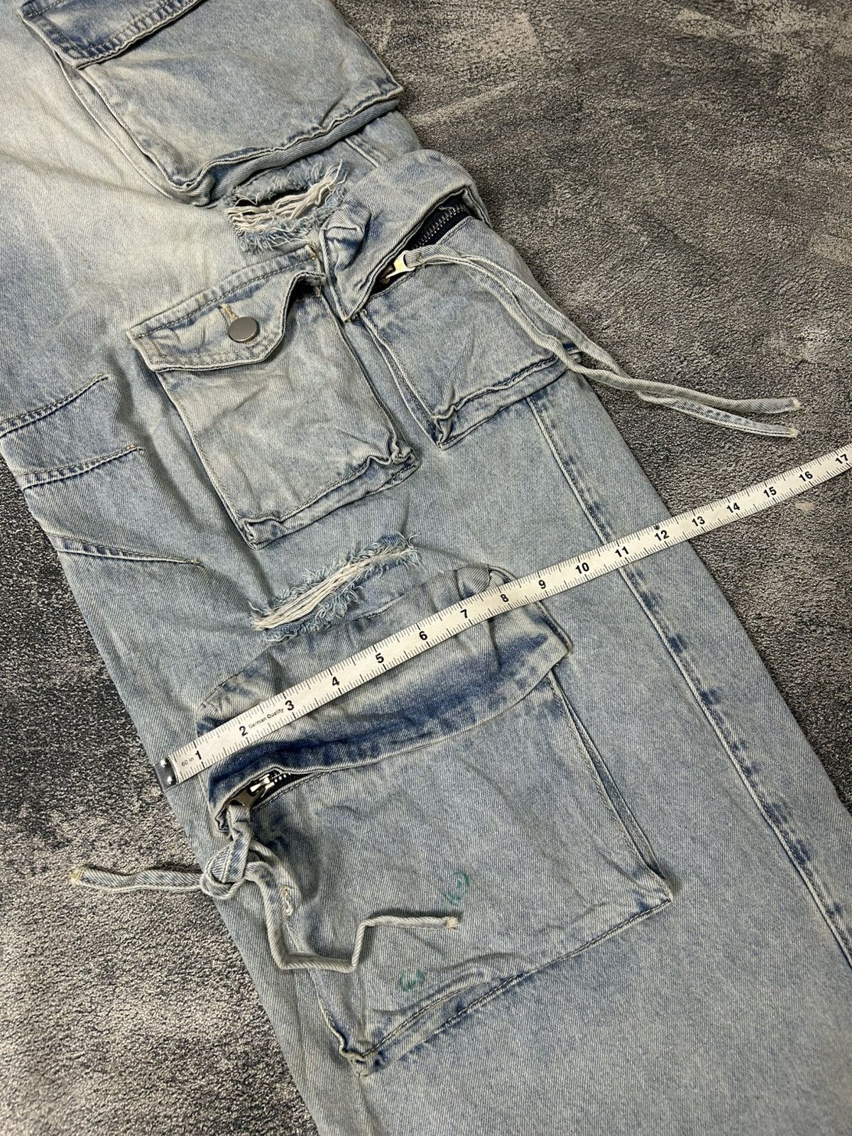 Japanese Brand Y2k Chaorenebang buggy Cargo Multi Pocket Jeans Size US 32 / EU 48 - 12 Thumbnail
