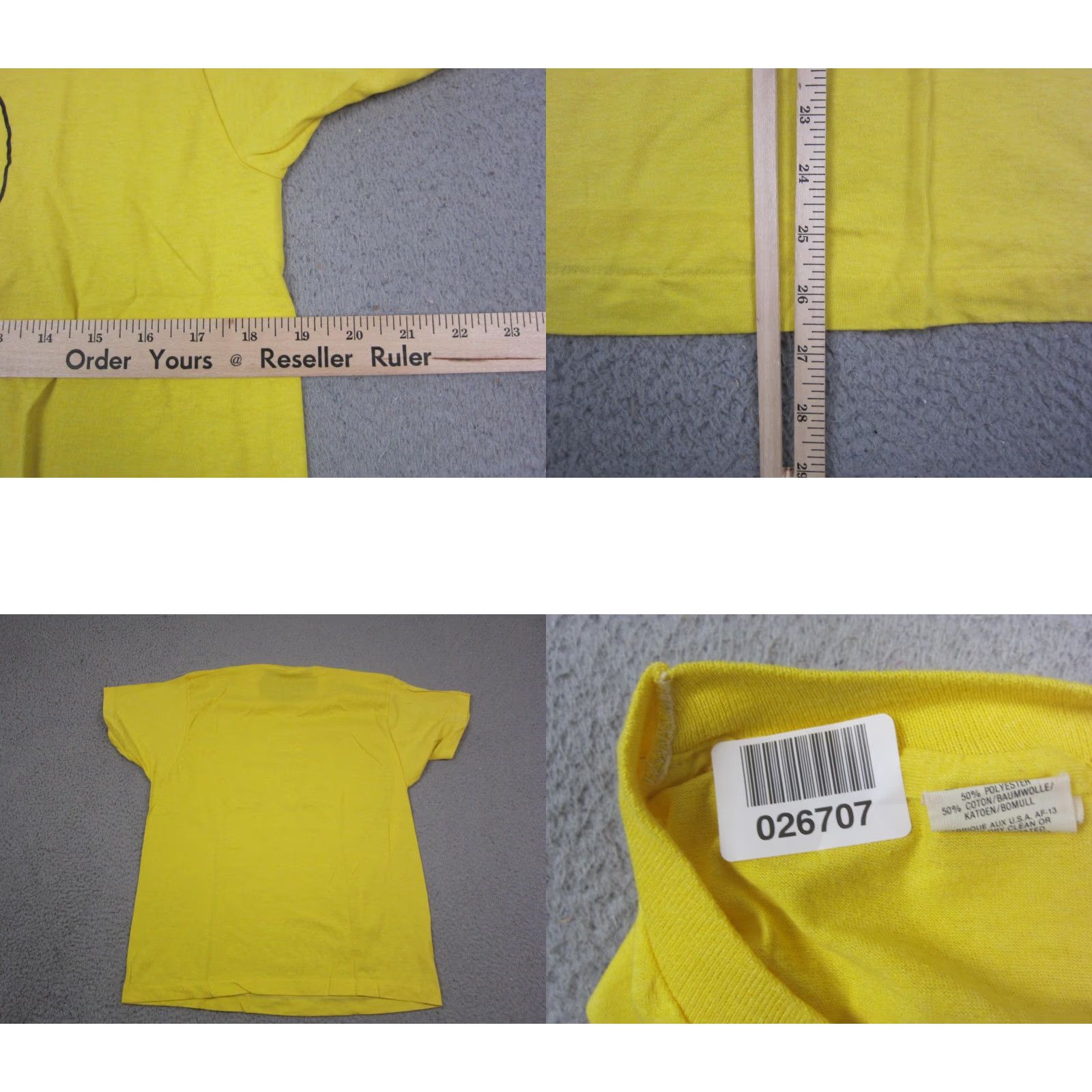 Vintage VINTAGE Screen Star Baseball Shirt Mens L Yellow 80s Made in USA Field Logo Short Sleeve Crew Neck Cotton Polyester Knit 2-3 Day Ships Mens Size US L / EU 52-54 / 3 - 8 Thumbnail