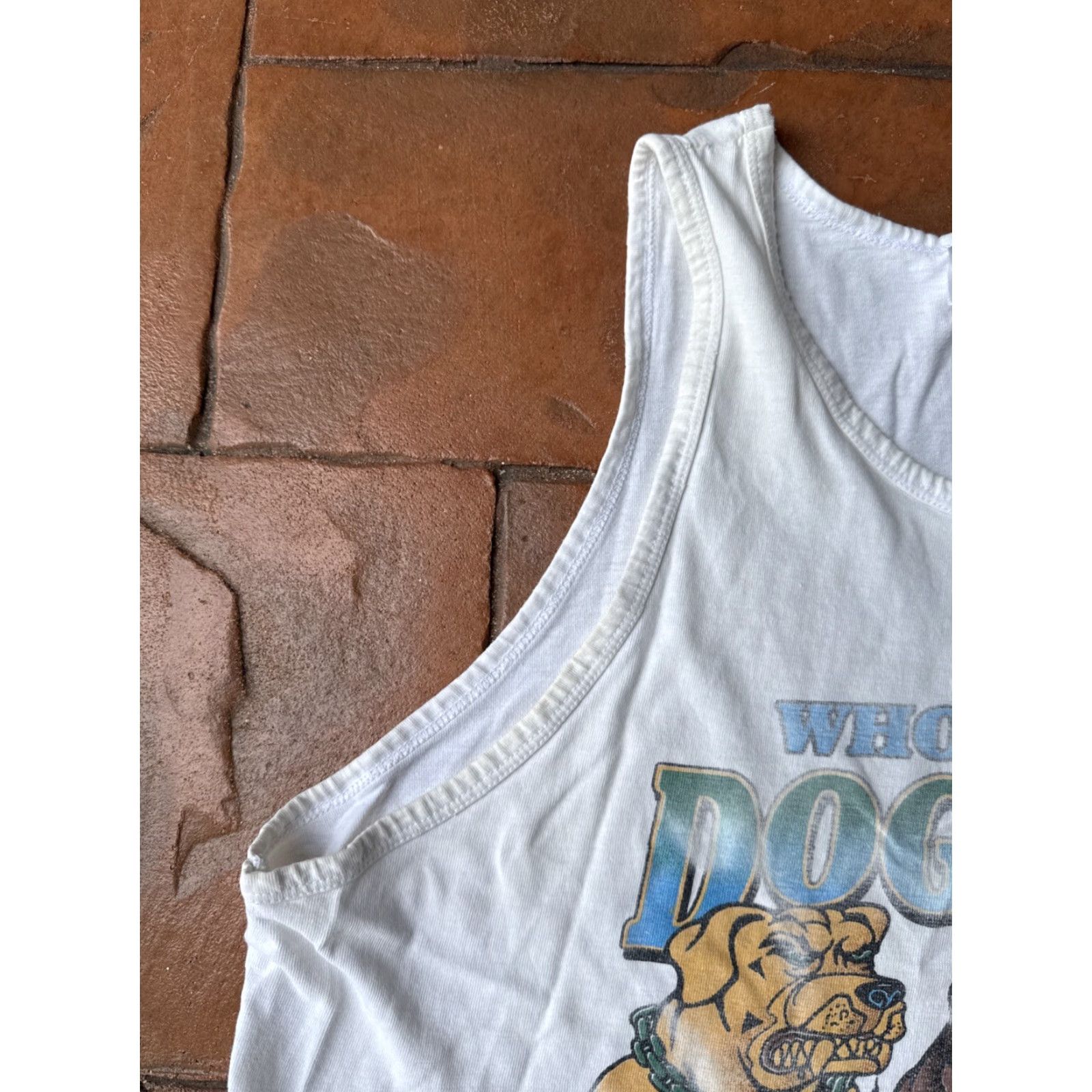 Cottweiler VINTAGE Bahamas Rottweiler Beer 90s Who Let The Dogs Out Shirt Large White Cotton T-Shirt Men Size US L / EU 52-54 / 3 - 4 Thumbnail