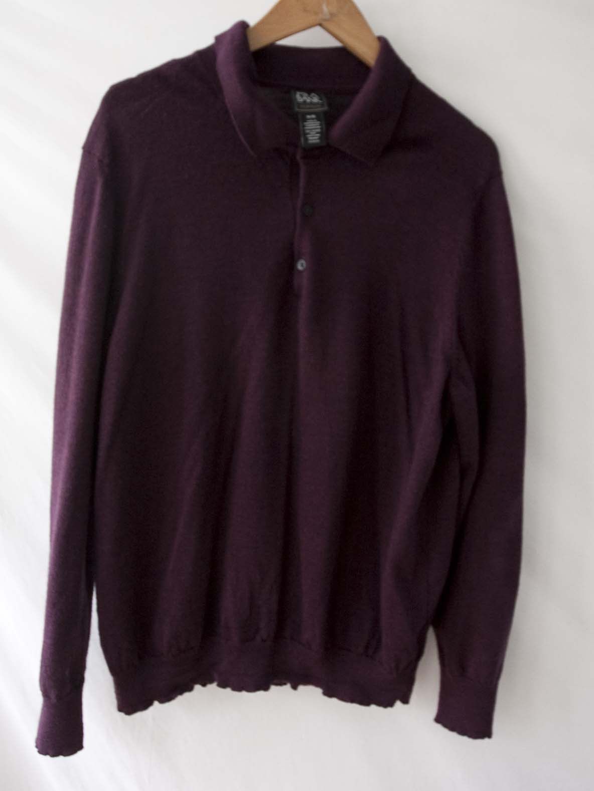 Jos. A. Bank Jos A Bank Sweater 100% Merino Traveler Size XL Burgundy Size US XL / EU 56 / 4 - 2 Thumbnail
