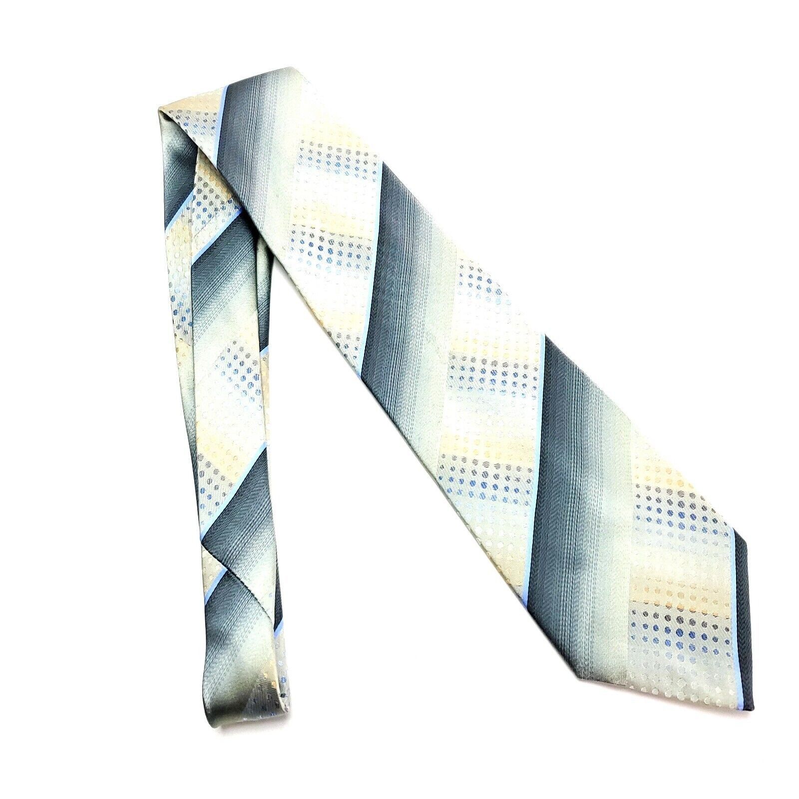 Kenneth Cole Kenneth Cole New York Silk Tie Blue Yellow Wide Woven Abstra Size ONE SIZE - 6 Thumbnail