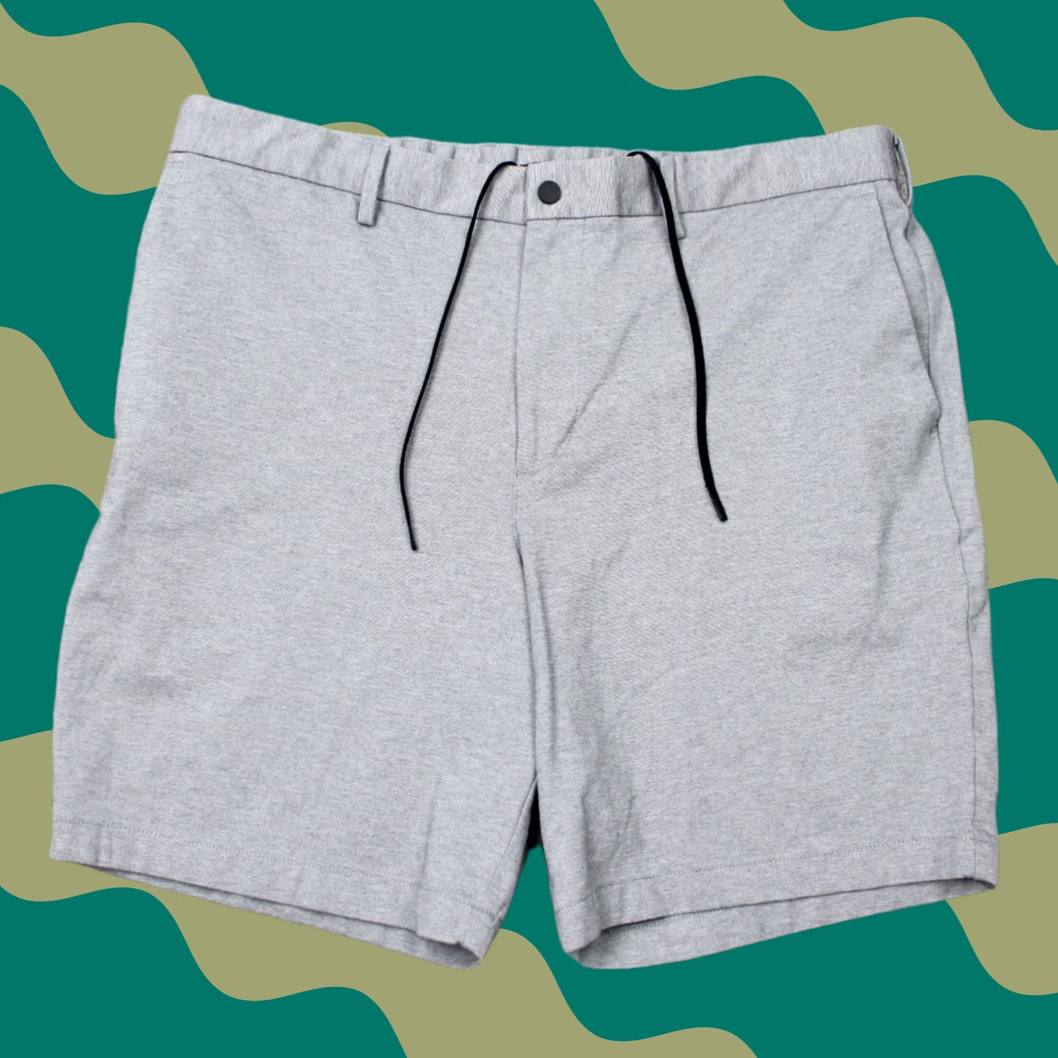 Banana Republic Banana Republic Shorts Men 38 Heather Gray 9" Luxe City Short Drawstring Stretch Chino Casual Workwear Pocket Zipper Logo Size US 38 / EU 54 - 1 Thumbnail