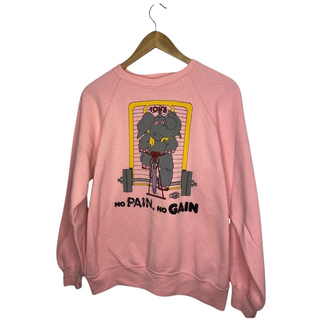 Designer Vintage 90s No Pain No Gain Gym Crewneck Sweatshirt XL Size US XL / EU 56 / 4 - 1 Thumbnail
