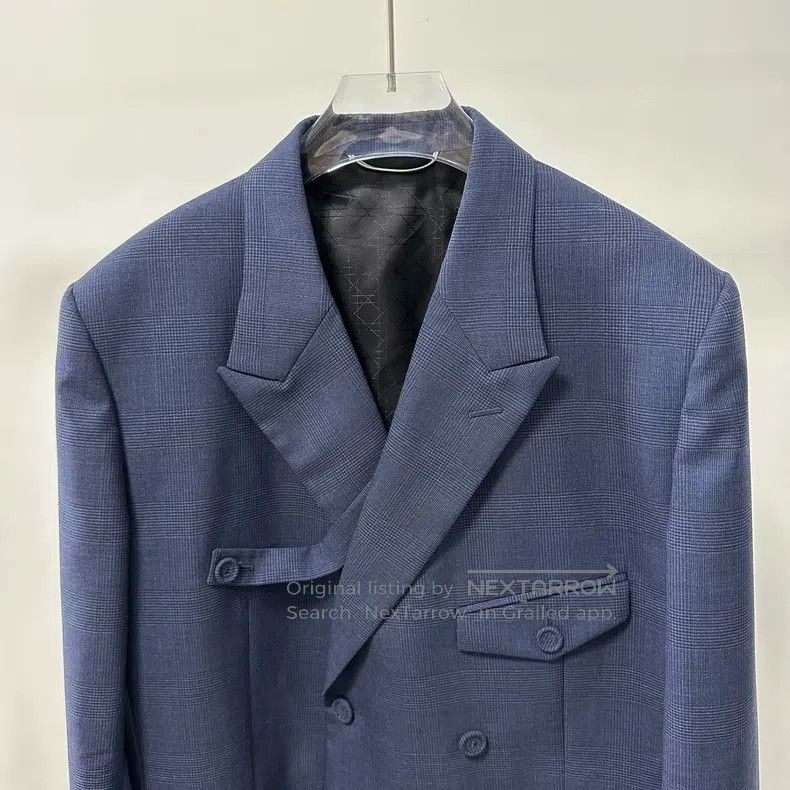 Dior Dior Tibetan blue plaid double-breasted collar suit Size 50R - 2 Thumbnail