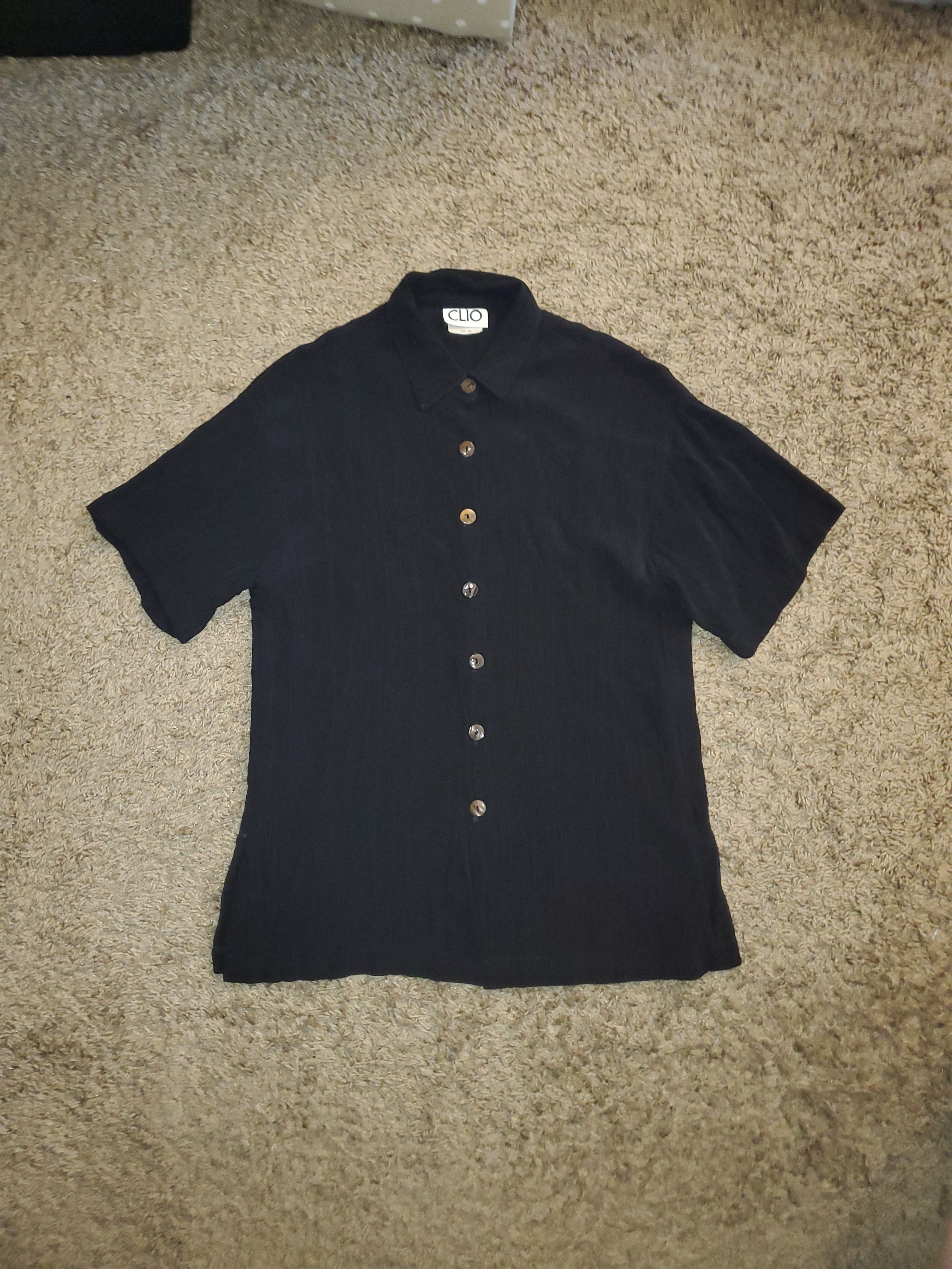 Vintage Women's Vintage CLIO Black Button-up Top (size S) Size S / US 4 / IT 40 - 5 Thumbnail