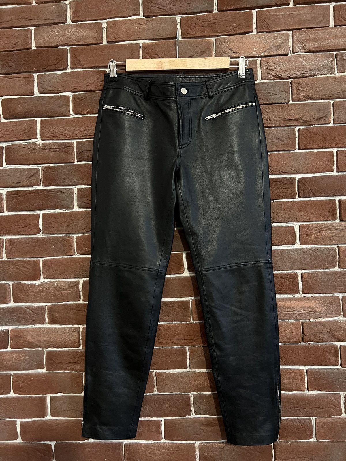 Genuine Leather Genuine Real Leather Black Pant Vintage Rock Punk Hype Y2k Size US 30 / EU 46 - 1 Thumbnail