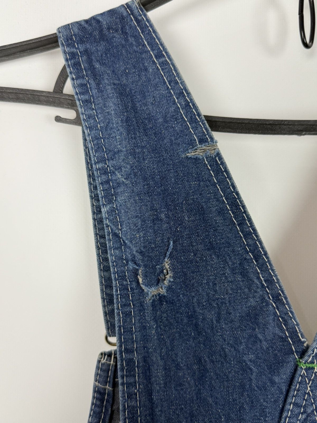 Vintage 1980ʼs Vintage Big Smith Blue Denim Bib Overalls 30X30 Size US 30 / EU 46 - 7 Thumbnail
