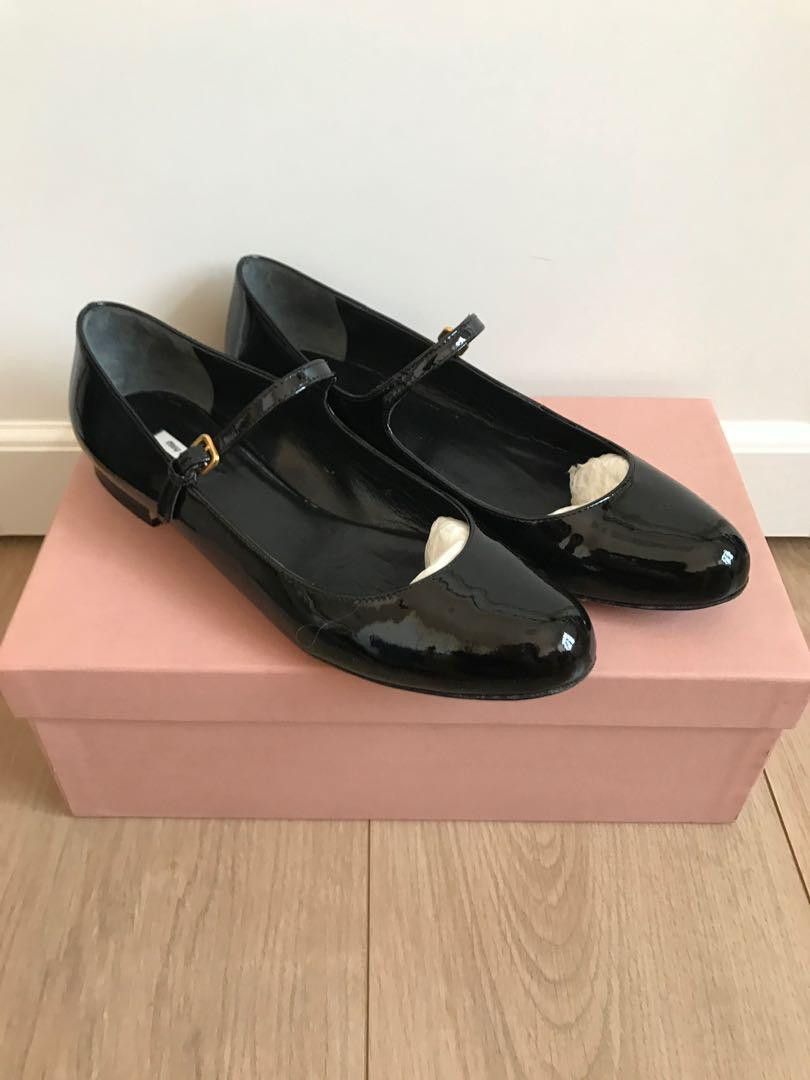 Miu Miu Black Mary Jane Flat