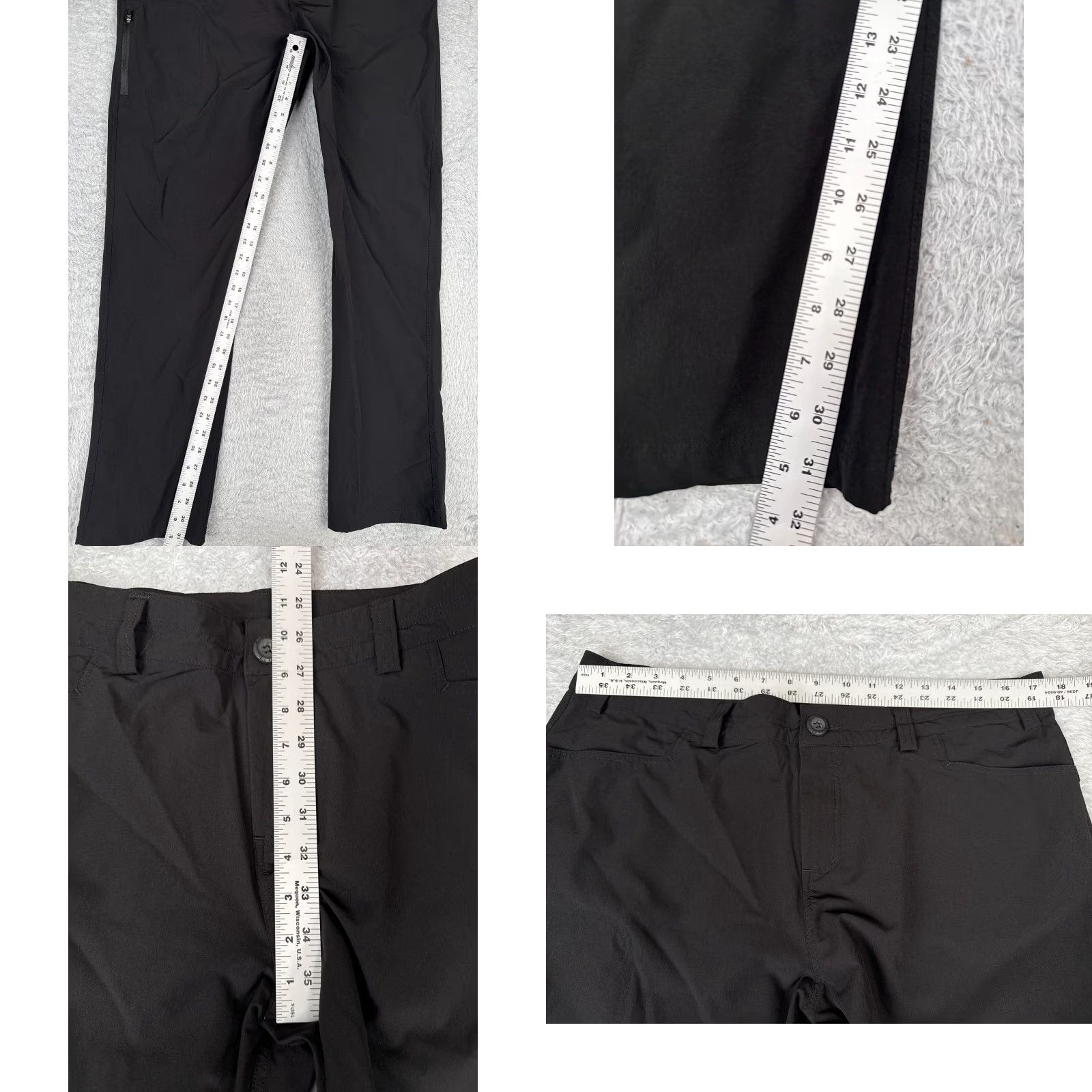 Vintage Kirkland Women's Pants 14 Black Straight Leg Nylon Blend Cargo Casual 35x32 Size 36" / US 14 / IT 50 - 8 Thumbnail