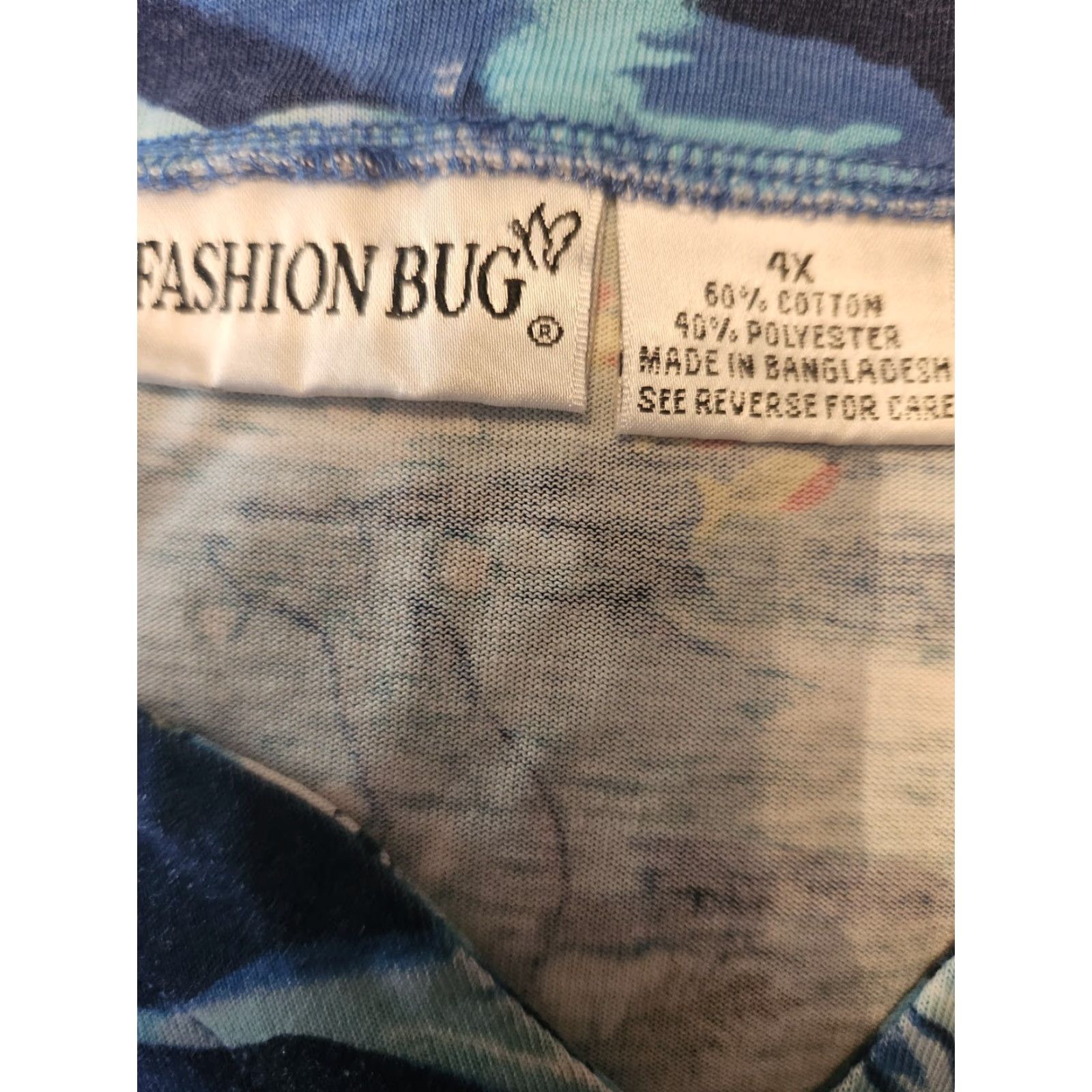 Vintage VINTAGE Fashion Bug Shirt 4X Blue Dolphin Floral Palm Tree Beachy 90s Casual Womens Womens Size XXL / US 16-18 / IT 52-54 - 6 Thumbnail