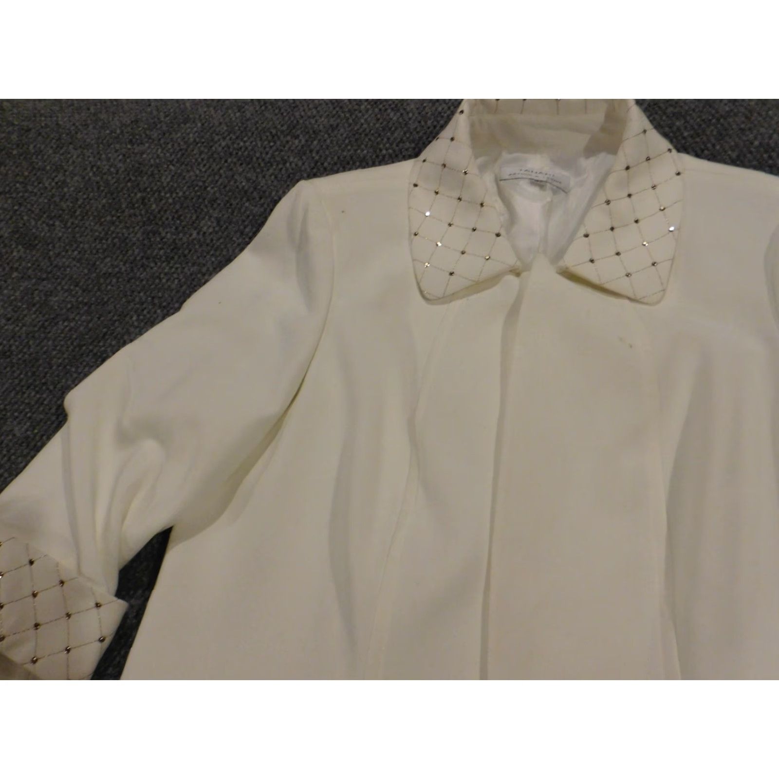 Vintage Tahari Jacket Womens 18W Plus White Open Chest Trench Coat Shirt? Size XXL / US 16-18 / IT 52-54 - 5 Thumbnail