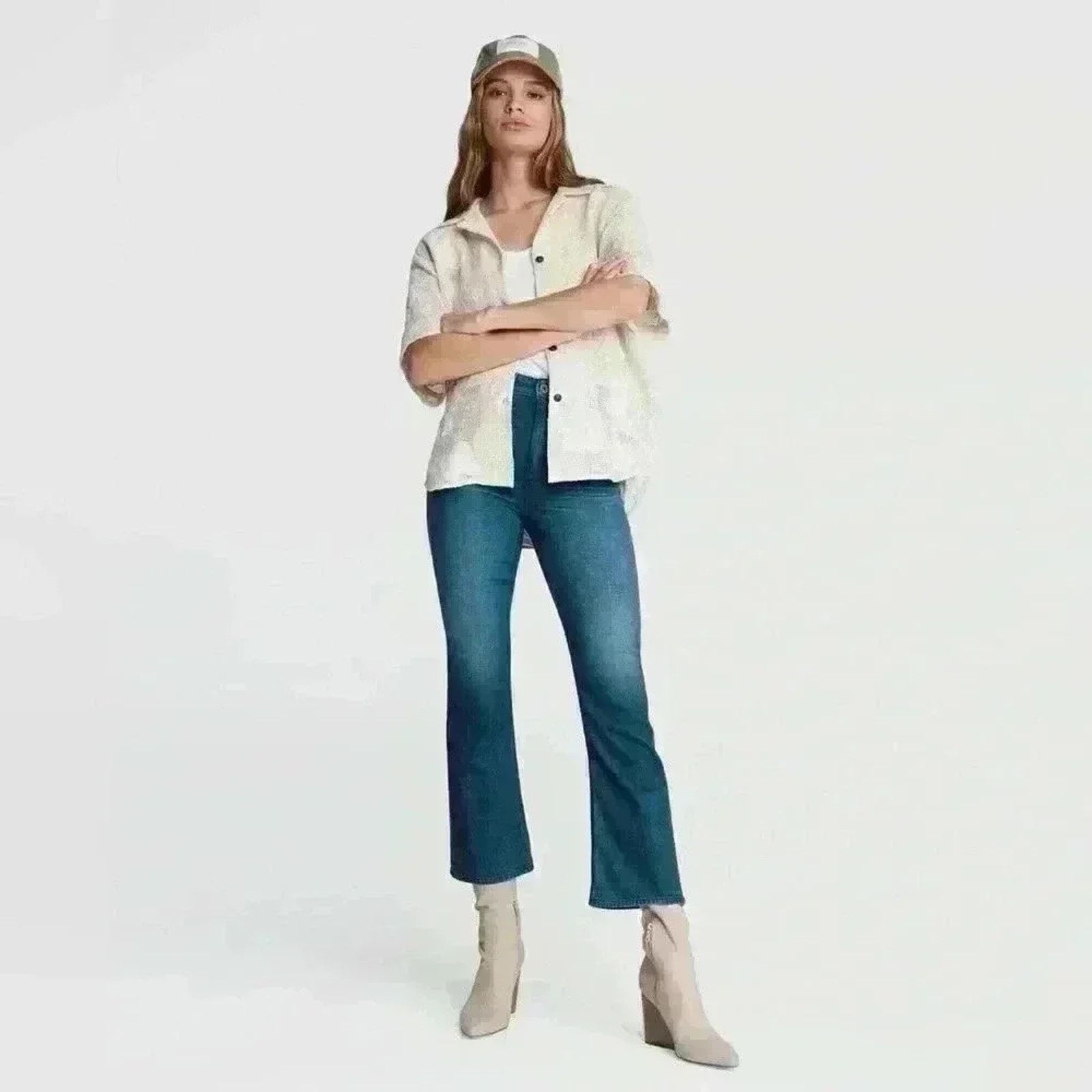 Rag & Bone RAG & BONE Mare Mesh Shirt Classic Fit Top Light Dove XXS Size XXS / US 00 / IT 34 - 4 Thumbnail