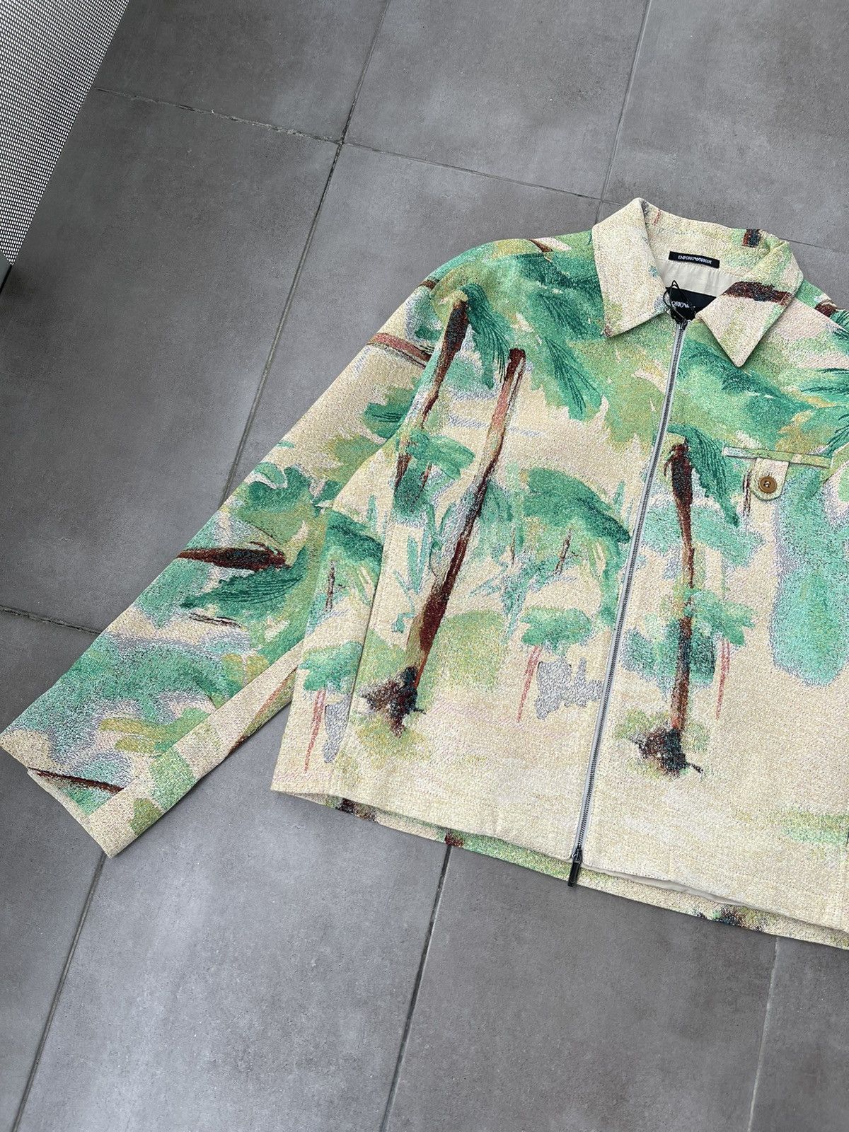 Emporio Armani !DS! FW22 Emporio Armani Green Palm Tree Summer Jacket Size US M / EU 48-50 / 2 - 14 Thumbnail