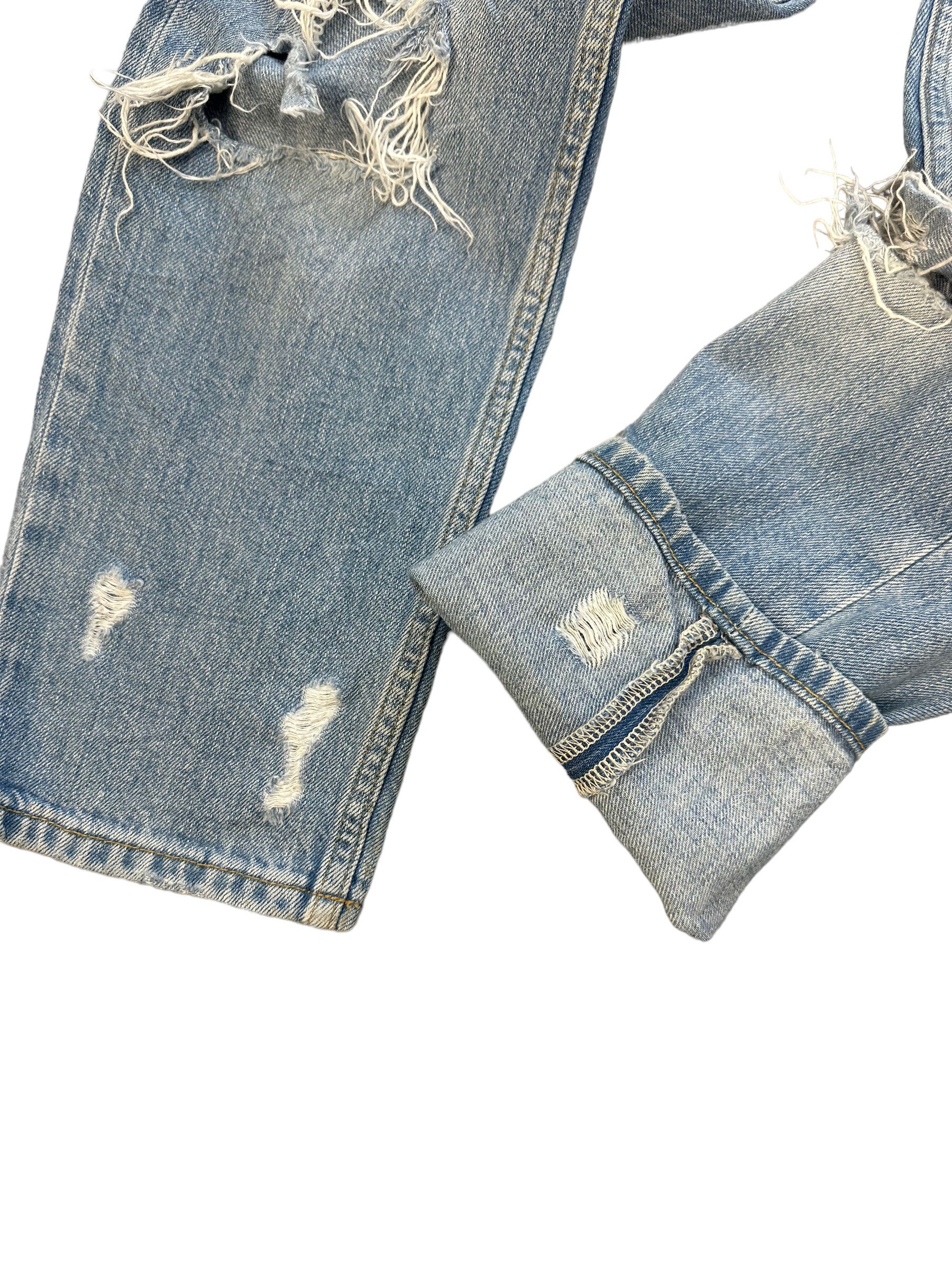 Japanese Brand TRASHED🔥 &DENIM DISTRESSED DENIM PANT SKINNY FIT #7927-190 Size US 27 - 5 Thumbnail