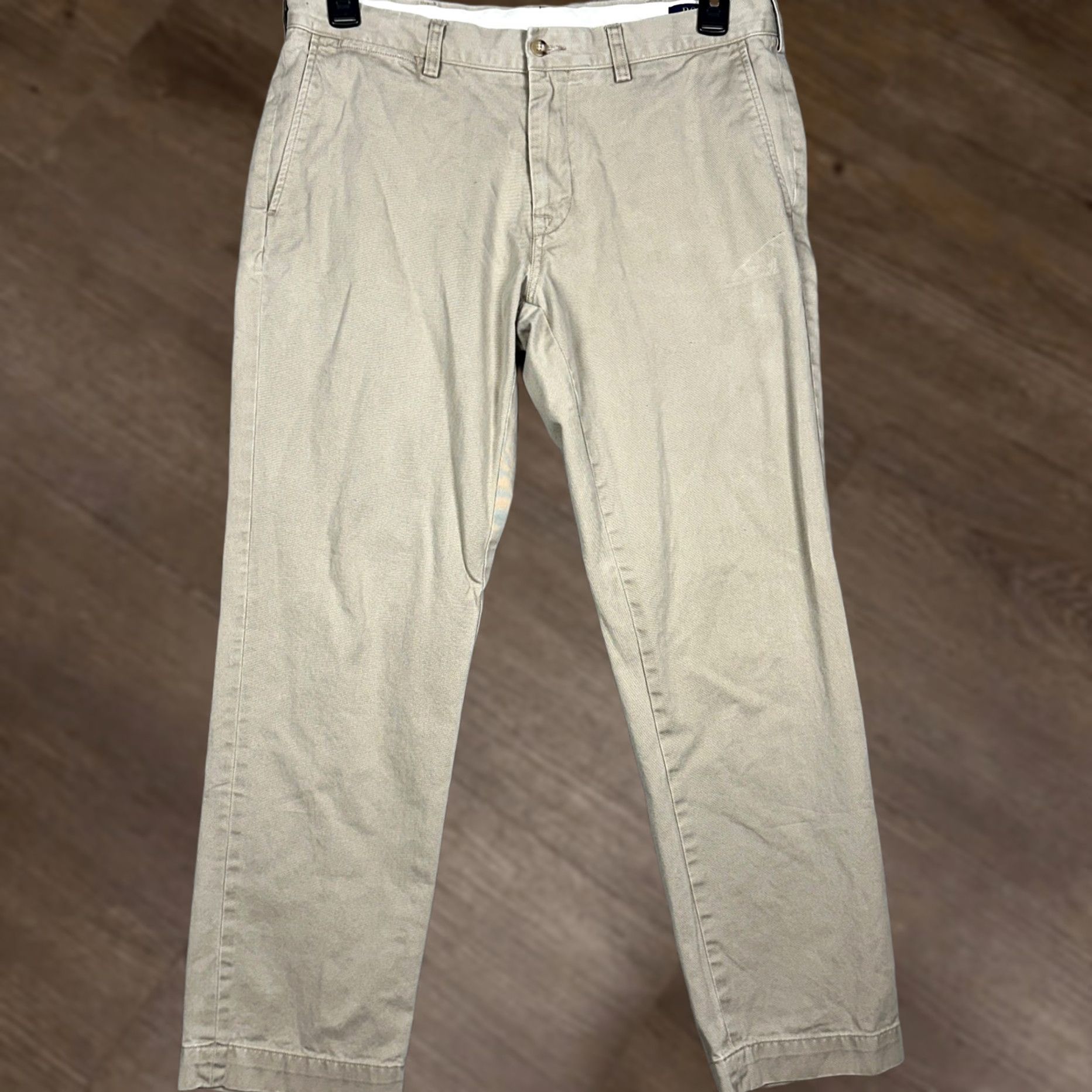 Polo Ralph Lauren Polo Ralph Lauren Pants Slim Fit Khakis Tan Beige 34 x 30 Flat Front Chino Men Casual Business Travel Size US S / EU 44-46 / 1 - 1 Thumbnail