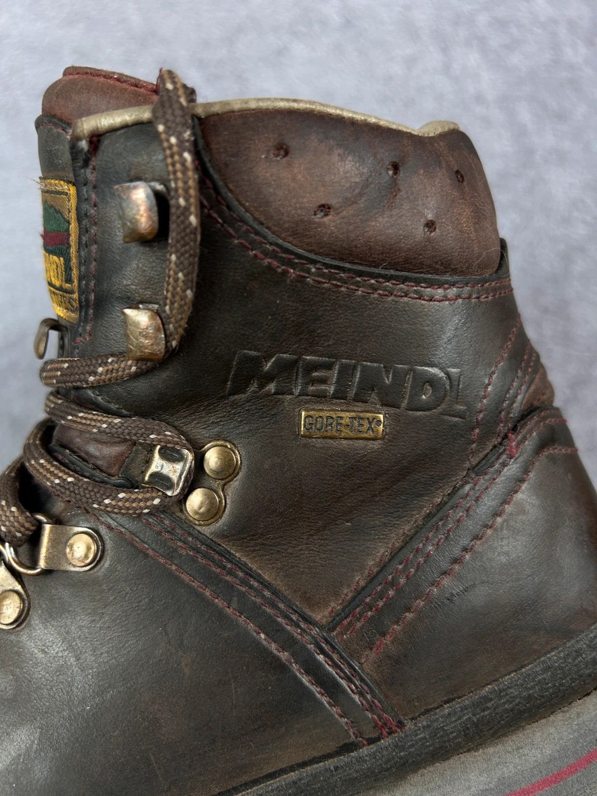Designer Meindl Gore-Tex leather hiking boots brown Size US 7 / IT 37 - 3 Thumbnail