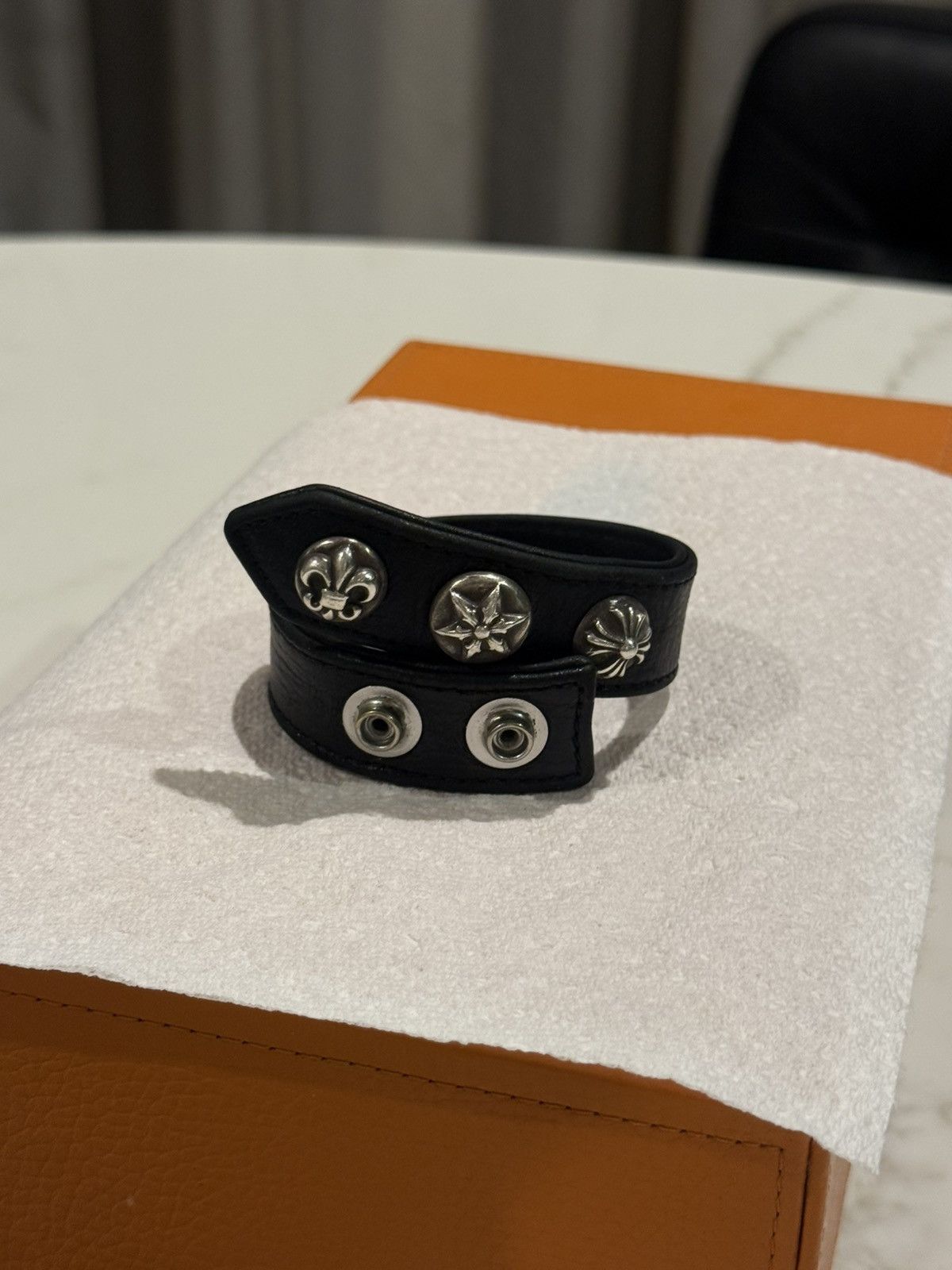 Chrome Hearts Rare Chrome Hearts Leather Snap Bracelet Size ONE SIZE - 2 Thumbnail