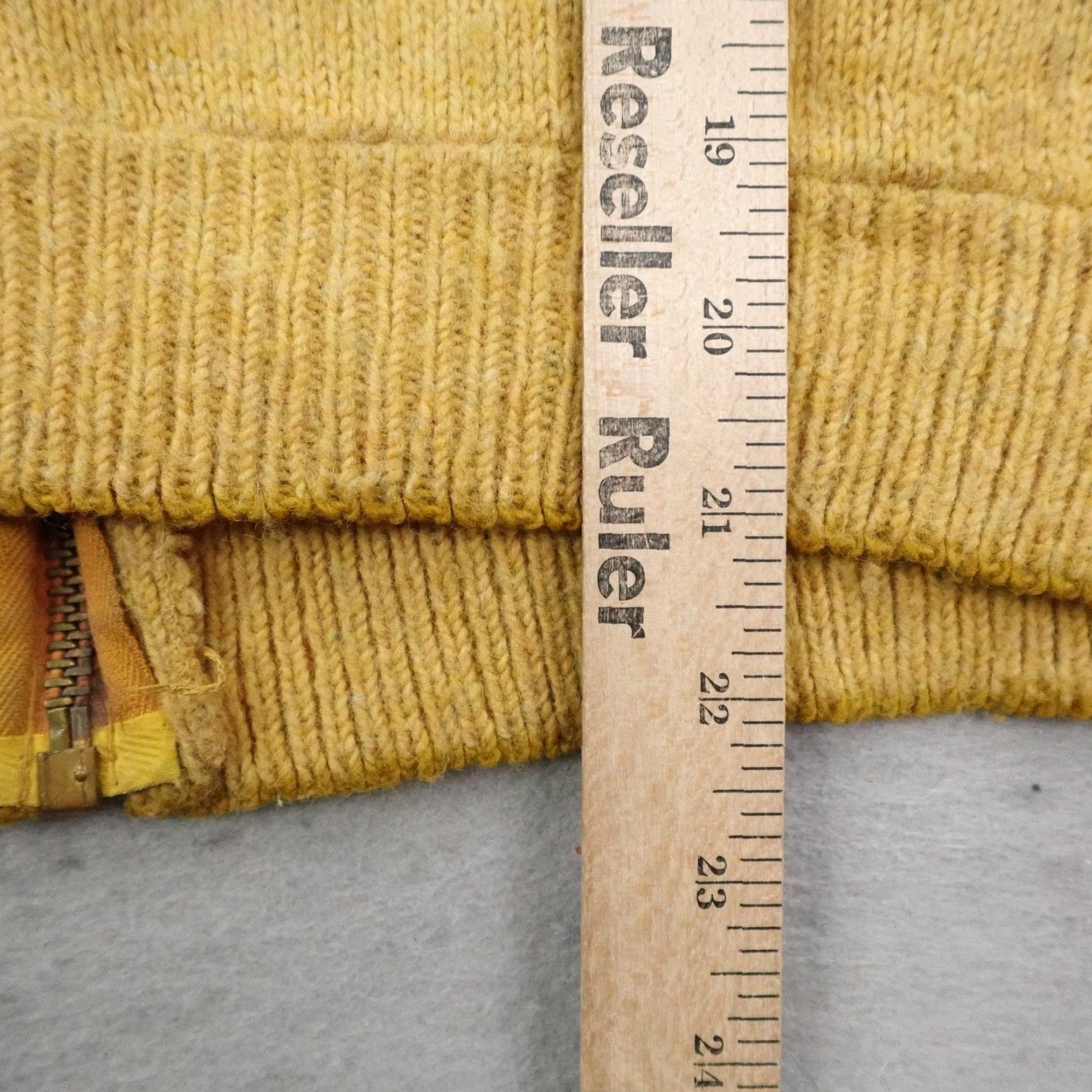 Vintage VINTAGE Campus Sweater Mens Medium Mustard Yellow Zip Up Mock Neck Cardigan 70s Size US M / EU 48-50 / 2 - 7 Thumbnail
