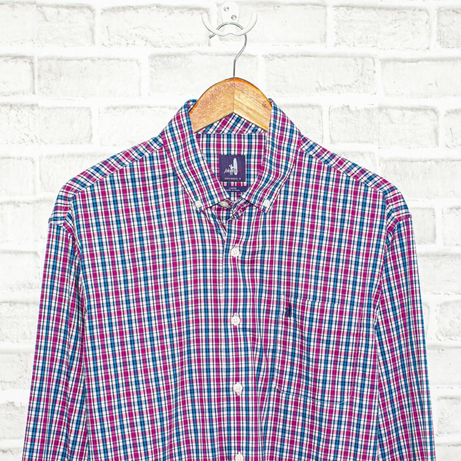 johnnie-O Johnny-O Button up Shirt Blue Purple Surfer Logo Bamboo Size US L / EU 52-54 / 3 - 5 Thumbnail