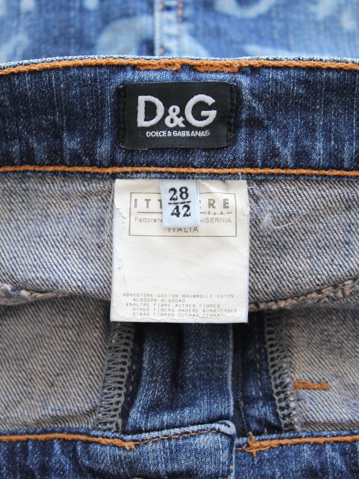 Dolce & Gabbana Dolce Gabbana y2k Denim Mini Skirt Big Logo Size 28" / US 6 / IT 42 - 6 Thumbnail