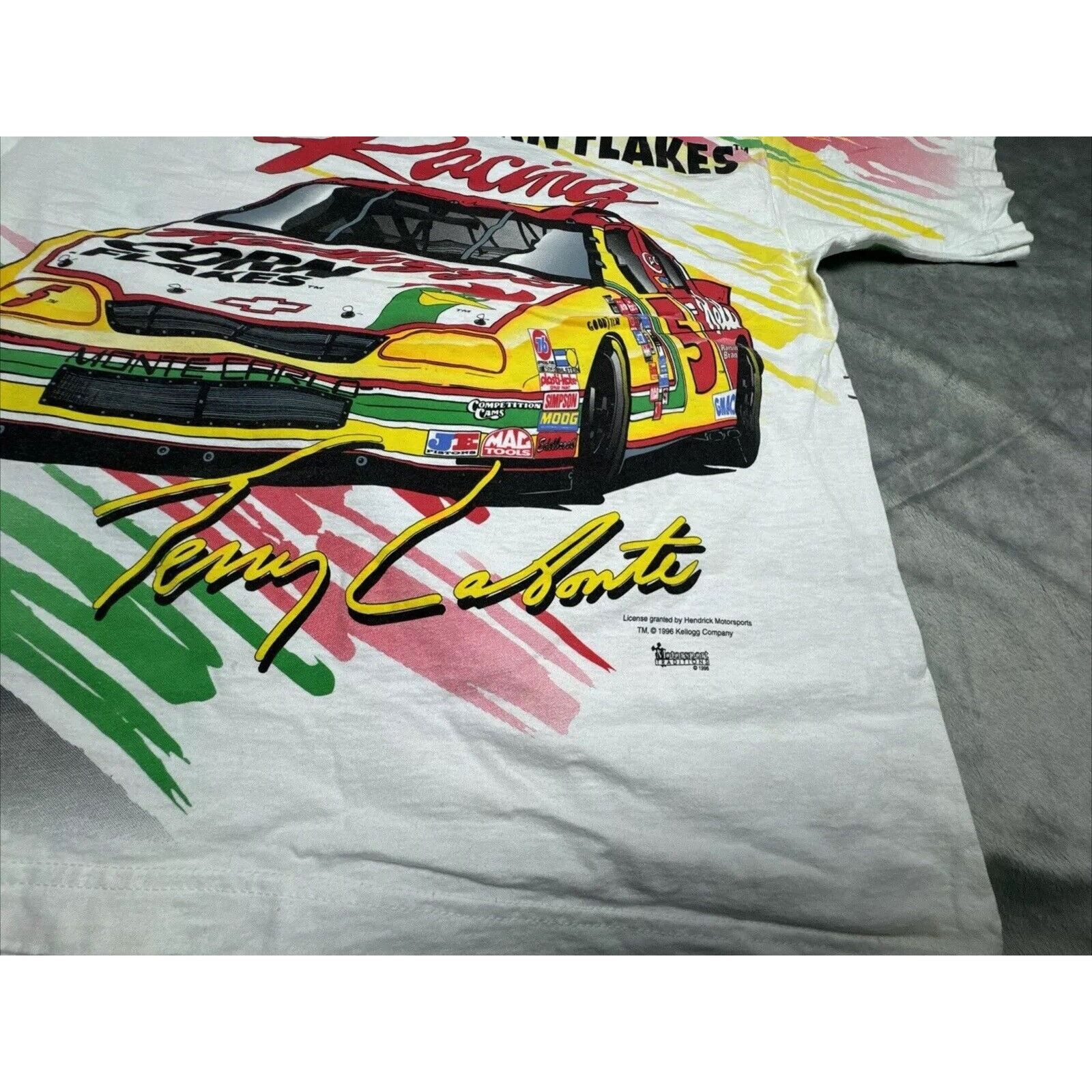 Fruit Of The Loom VTG 1996 Chase Mens XL NASCAR Terry Labonte Kelloggs AOP Size US XL / EU 56 / 4 - 15 Thumbnail