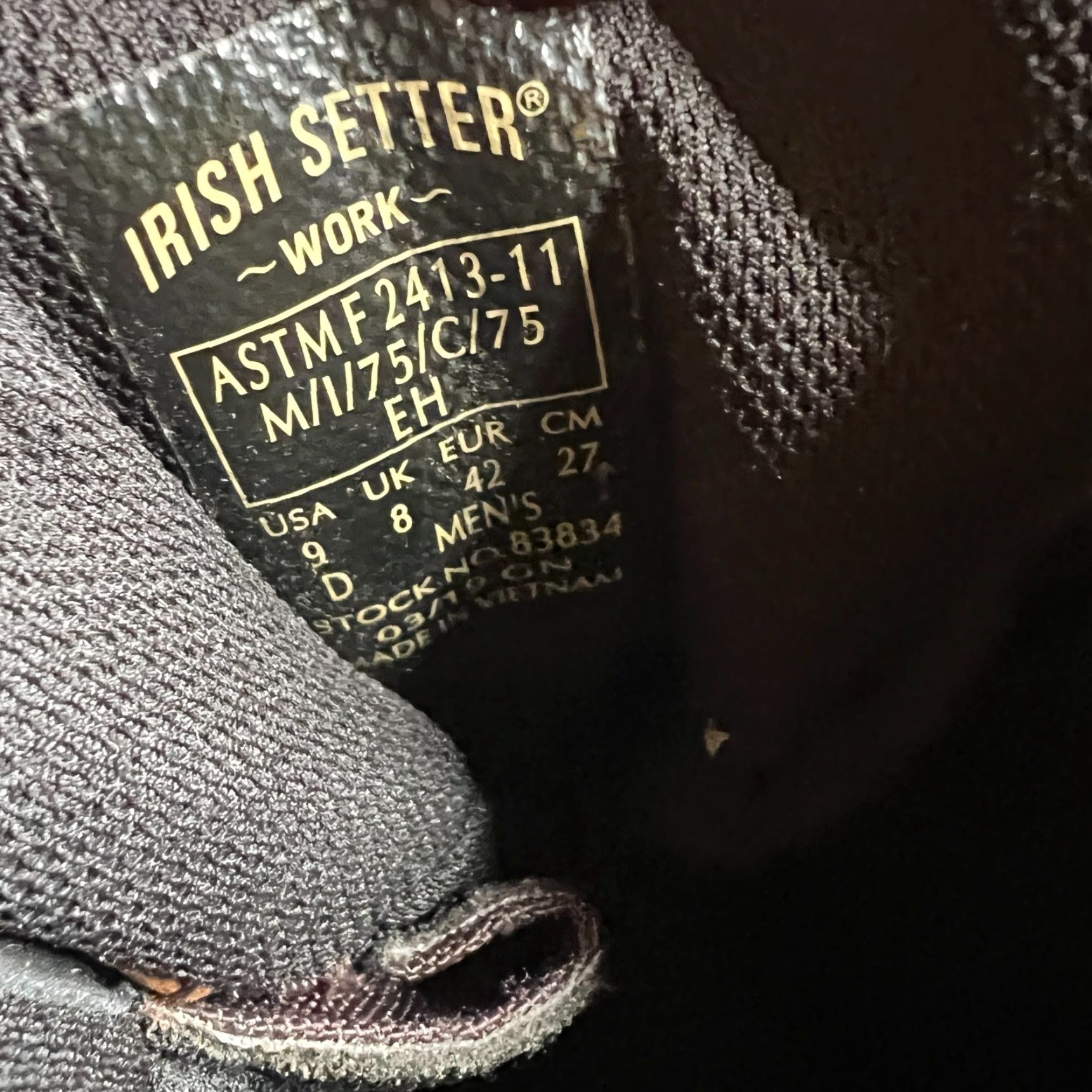 Vintage Irish Setter Work Boot Mens Size 9 Brown Leather Waterproof Safety Toe Insulated Logger Boot EH 9 Mens Boots Size US 9 / EU 42 - 4 Thumbnail