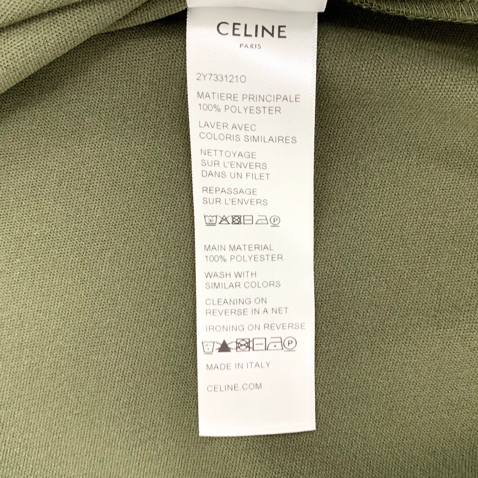 Celine Celine Army Green Striped Logo Zip-Up Long-Sleeve Jacket Size XS / US 0-2 / IT 36-38 - 6 Thumbnail
