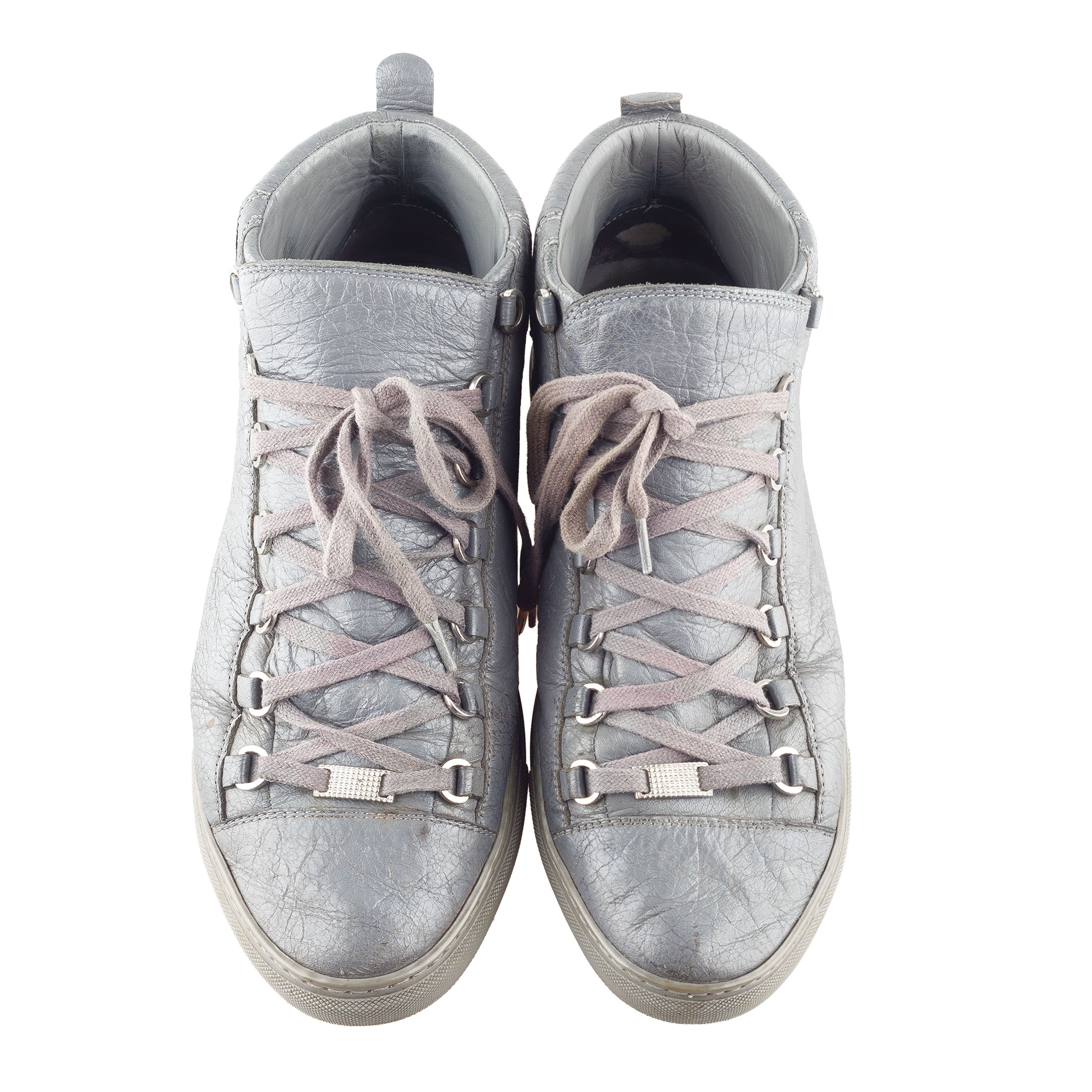 Balenciaga Balenciaga Arena Low Grey Leather Shoes Size US 10 / EU 43 - 2 Thumbnail