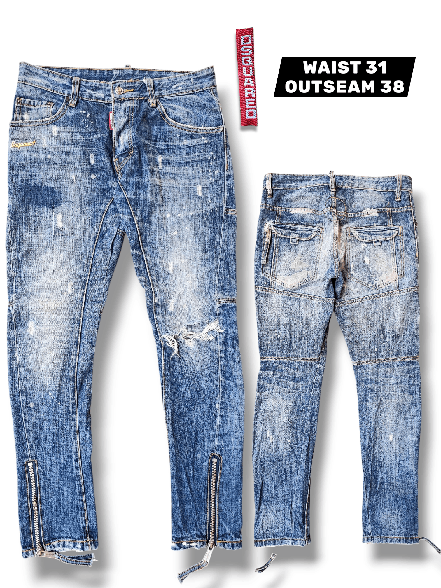 Dsquared2 Dsquared2 Thrashed Distressed Jeans ERD Grunge Chrome Size US 31 - 1 Thumbnail
