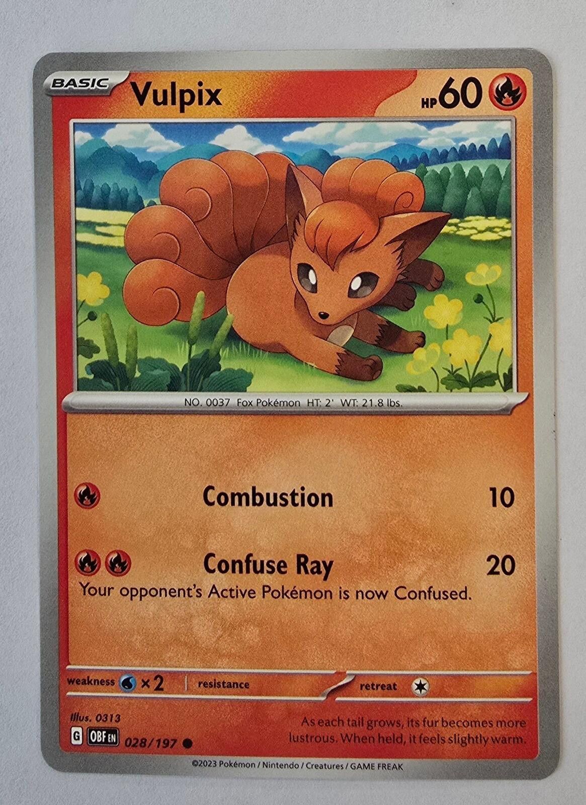 Pokemon Vulpix #028/197 common Pokémon card Obsidian Flames Size ONE SIZE - 1 Thumbnail