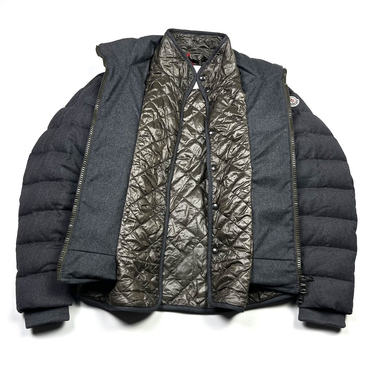 Moncler Moncler Tierce Puffer Jacket Luxury Wool Gray Size US S / EU 44-46 / 1 - 5 Thumbnail