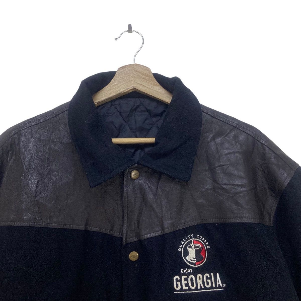 Other Vintage Georgia Coffee Big Logo Sheepskin Varsity Jacket Size US M / EU 48-50 / 2 - 7 Thumbnail